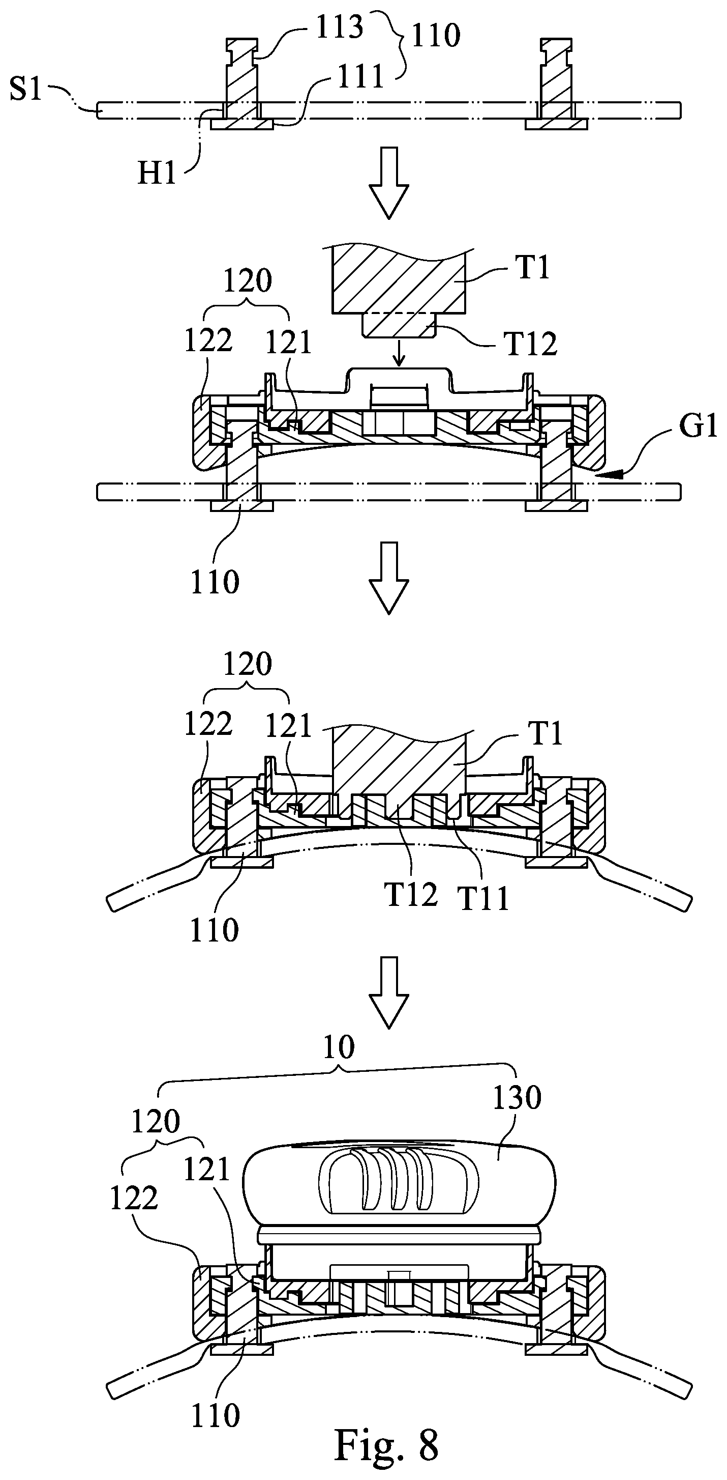Patent US12167778 Figure 6 – Fastening device