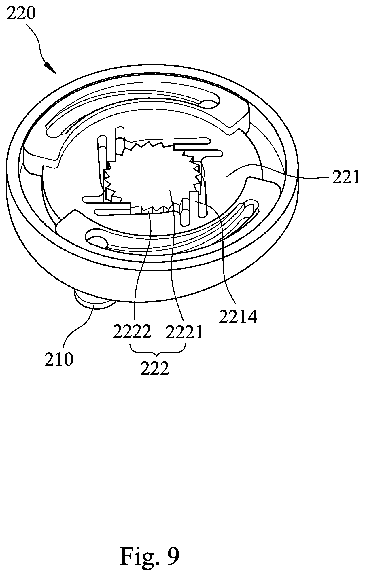 Patent US12167778 Figure 7 – Fastening device