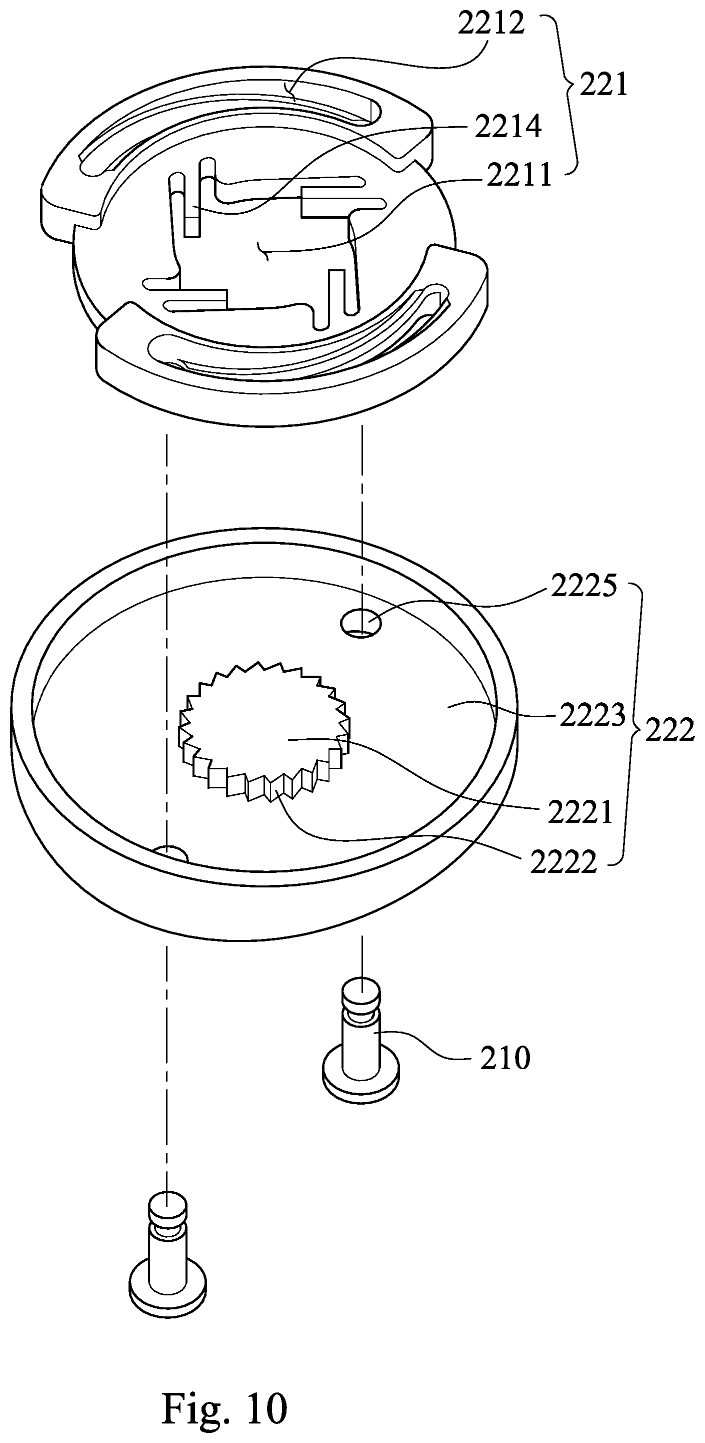 Patent US12167778 Figure 8 – Fastening device