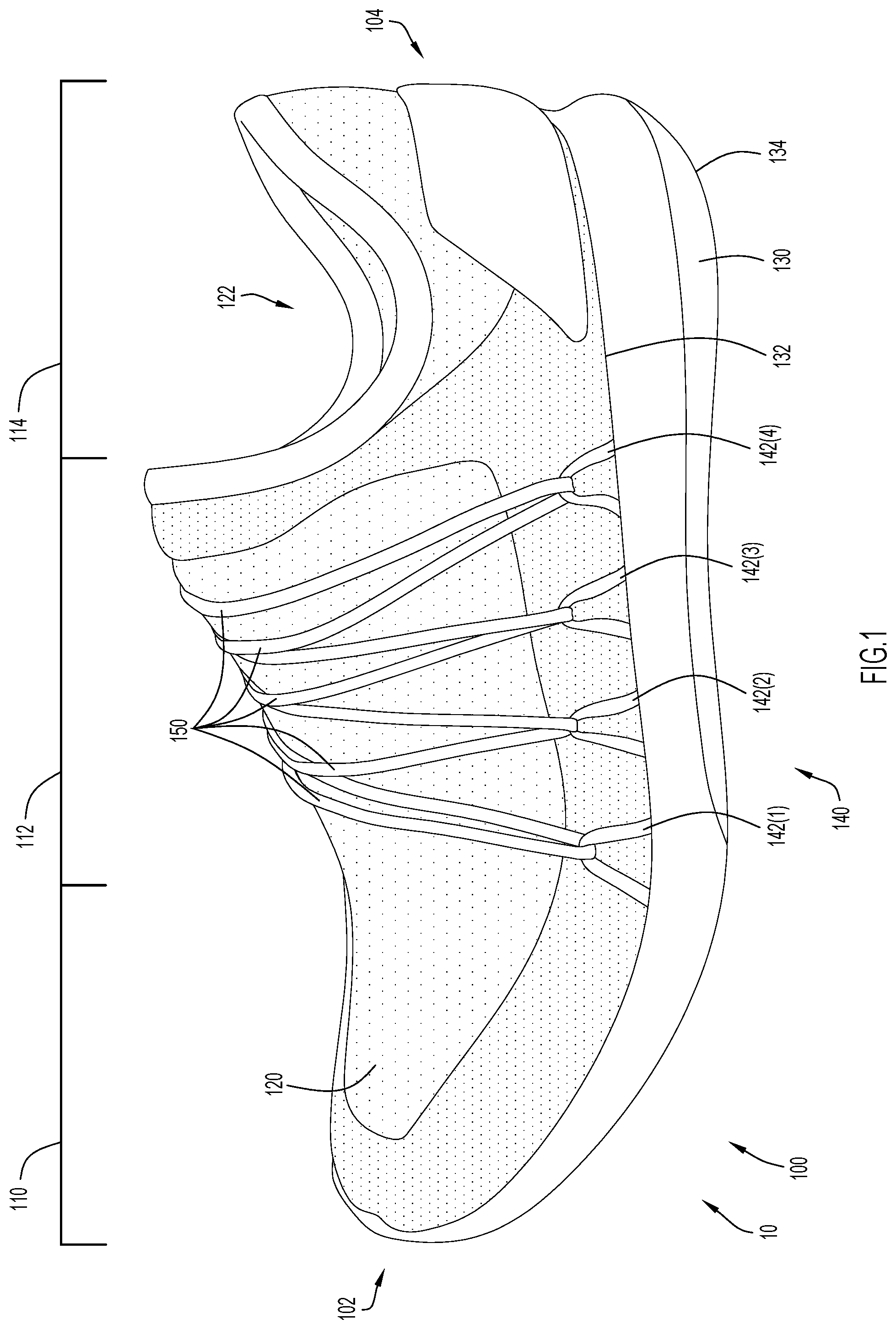Patent US12167779 — Article of footwear — Figure 1