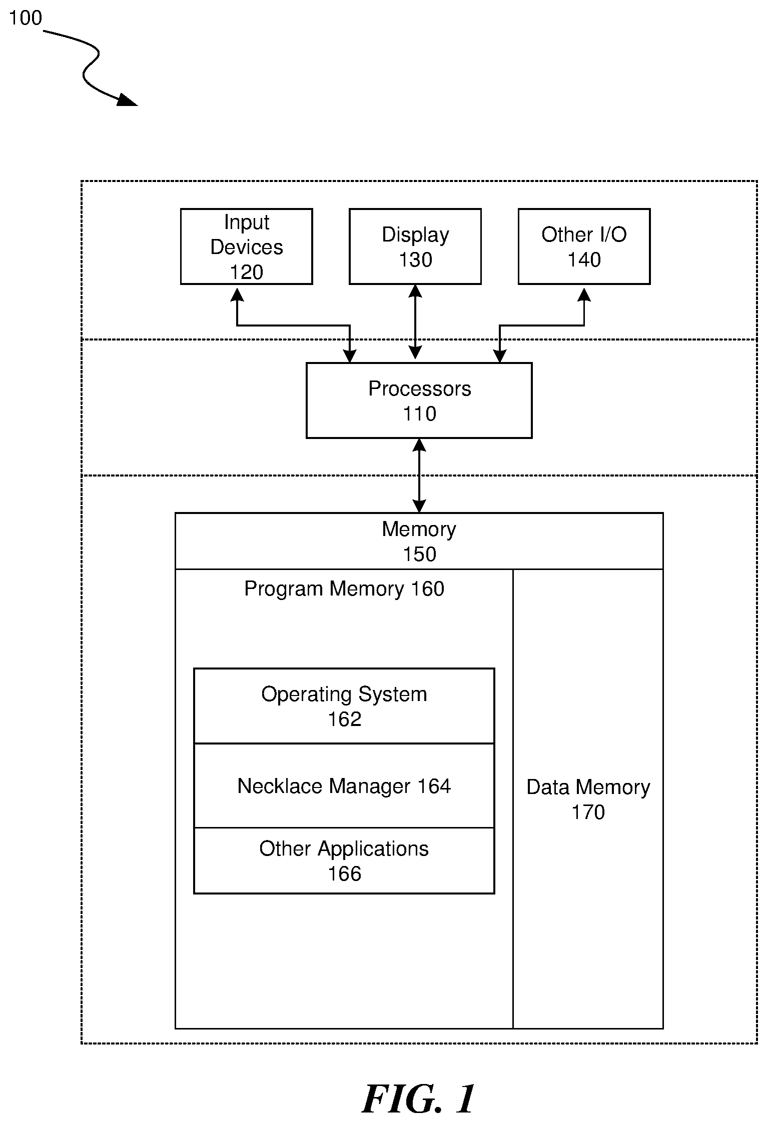 Patent US12167780 Figure 1 – Interactive necklace with user condition sensing