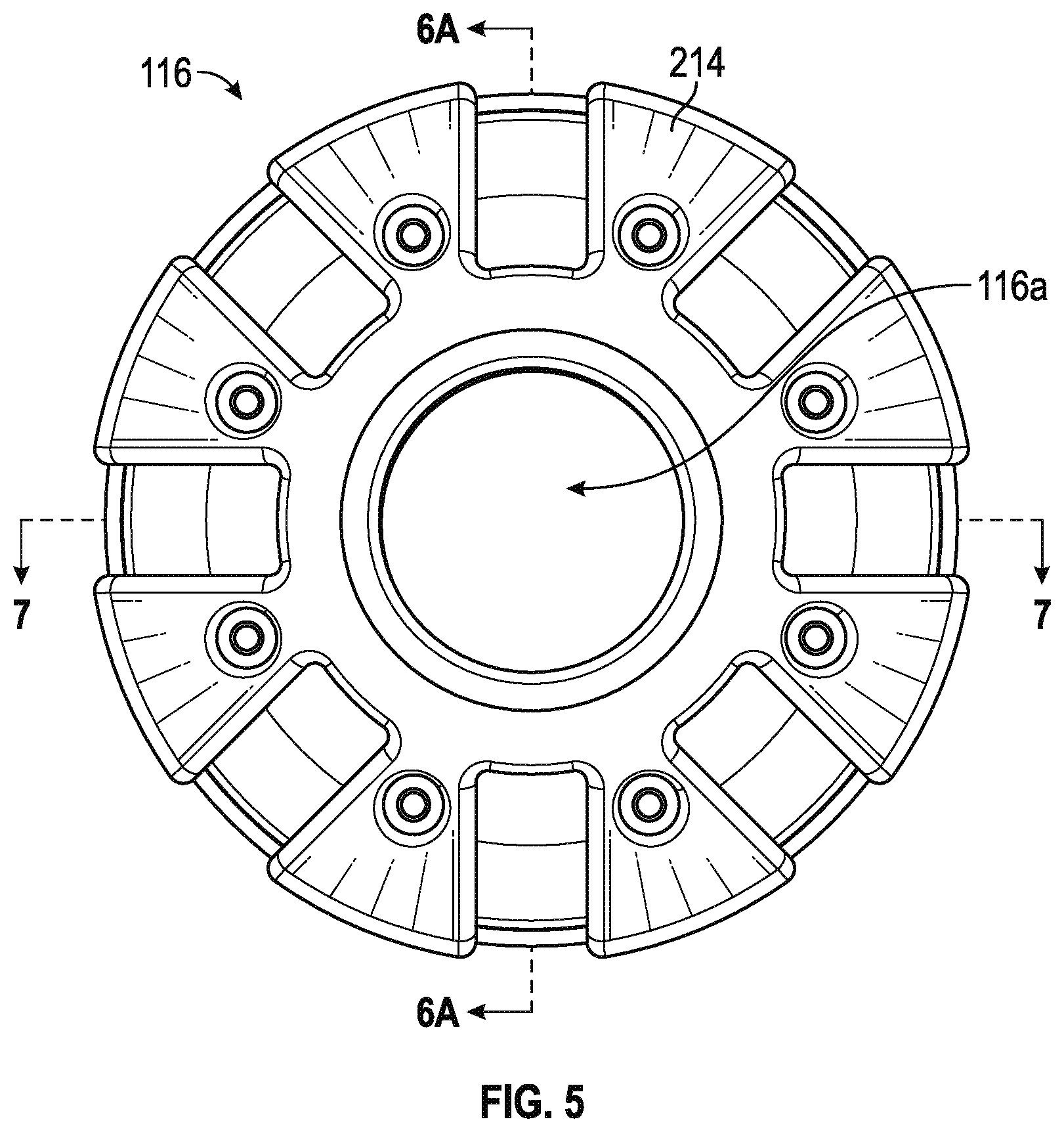 Patent US12167782 Figure 6 – Umbrella with hub reinforced tilt coupling
