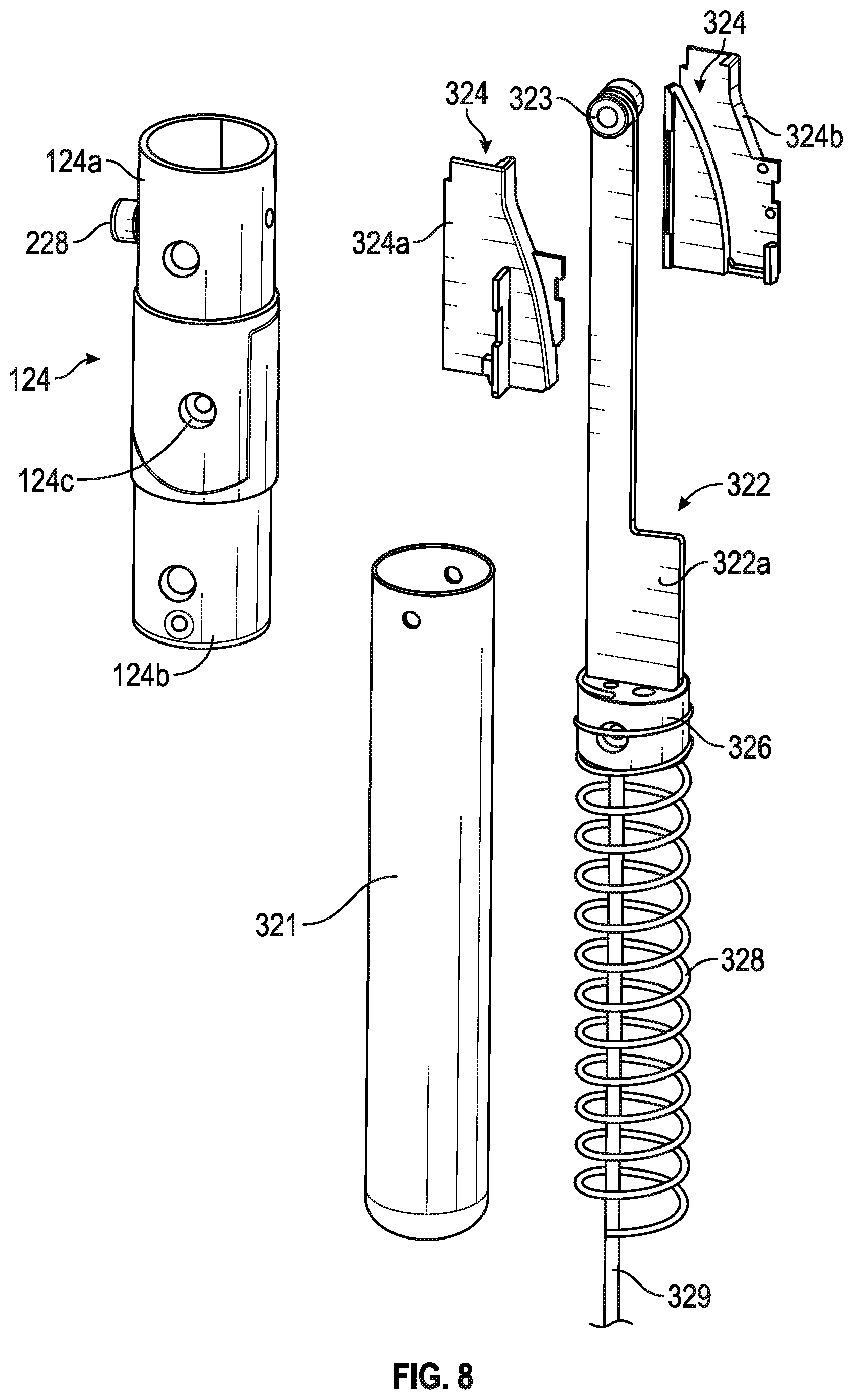 Patent US12167782 Figure 9 – Umbrella with hub reinforced tilt coupling