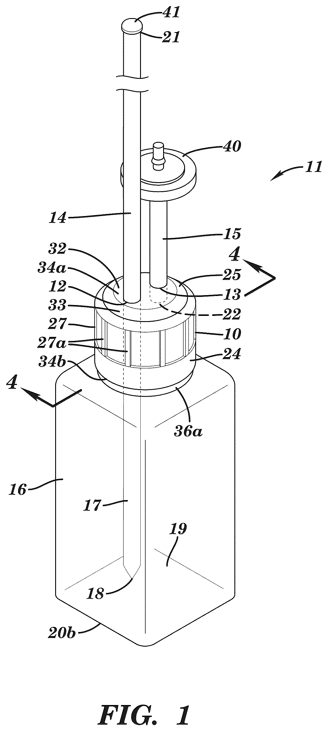 Patent US12167786 — System, apparatus and method for coding cap and tube assemblies for different bottle sizes — Figure 1