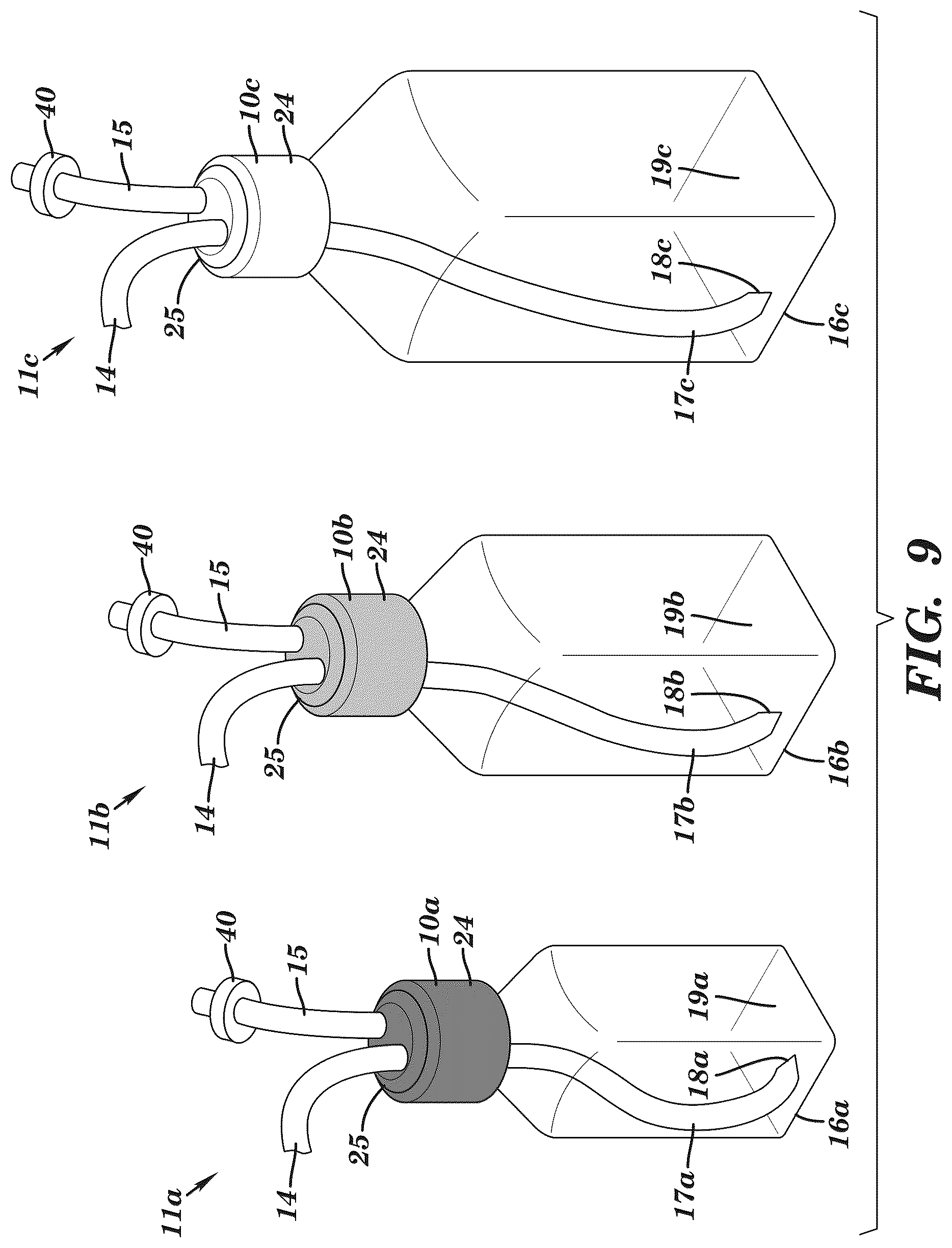 Patent US12167786 Figure 13 – System, apparatus and method for coding cap and tube assemblies for different bottle sizes