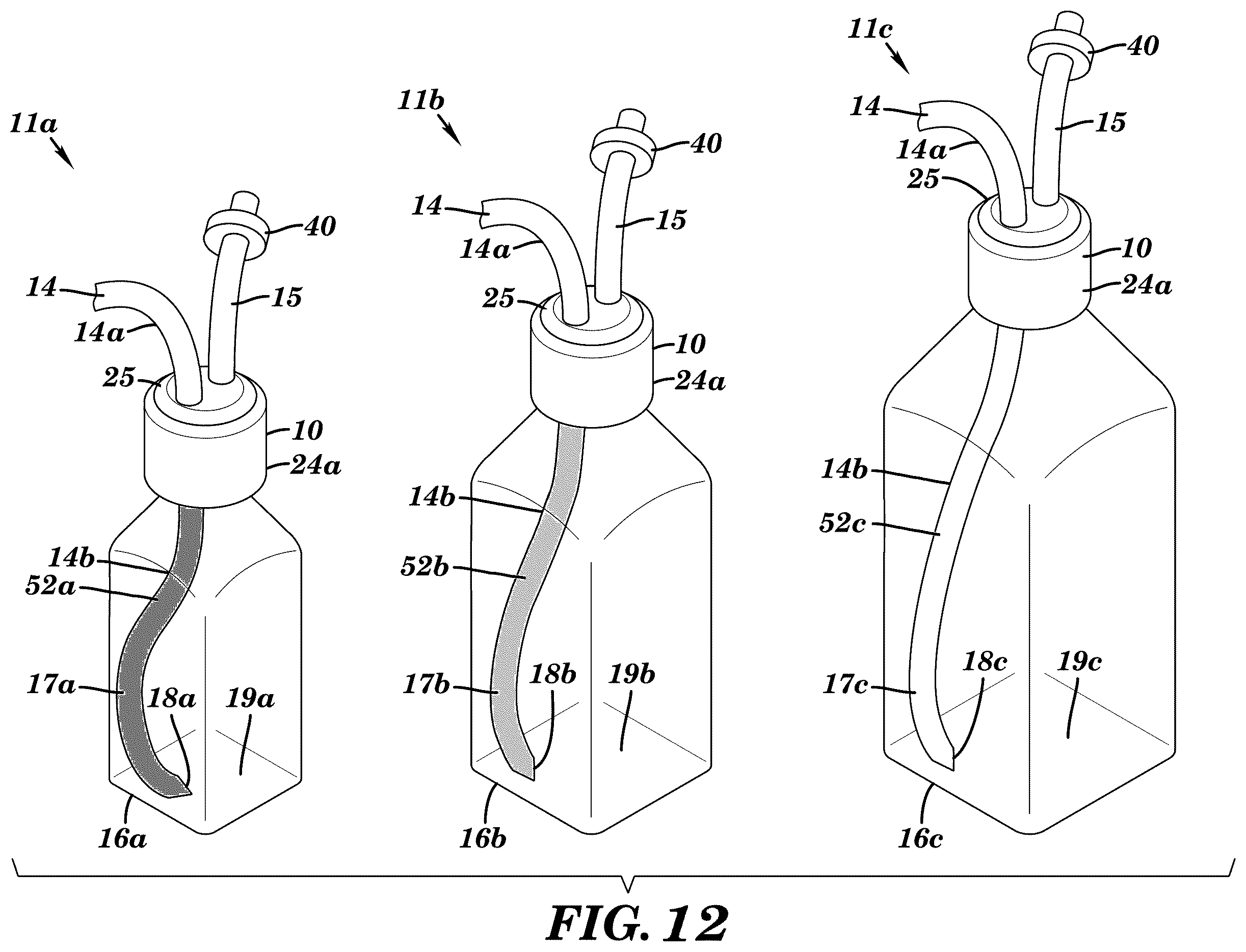 Patent US12167786 Figure 16 – System, apparatus and method for coding cap and tube assemblies for different bottle sizes
