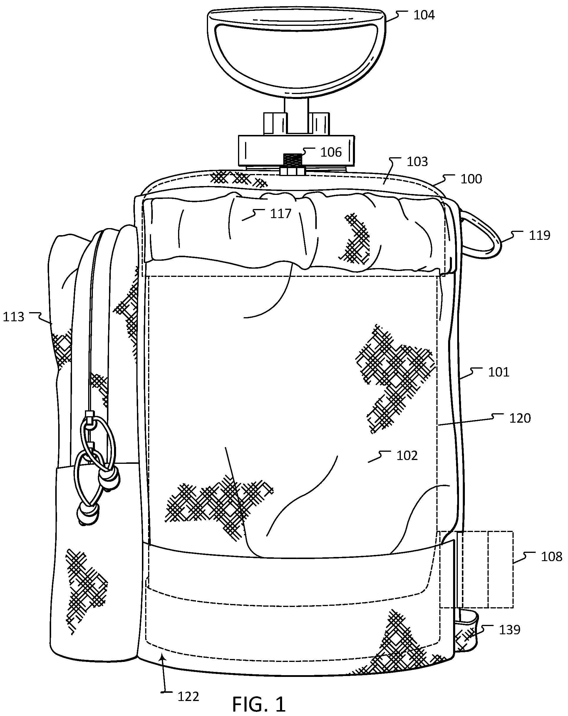 Patent US12167787 Figure 1 – Caddy accessory for a pesticide spray canister