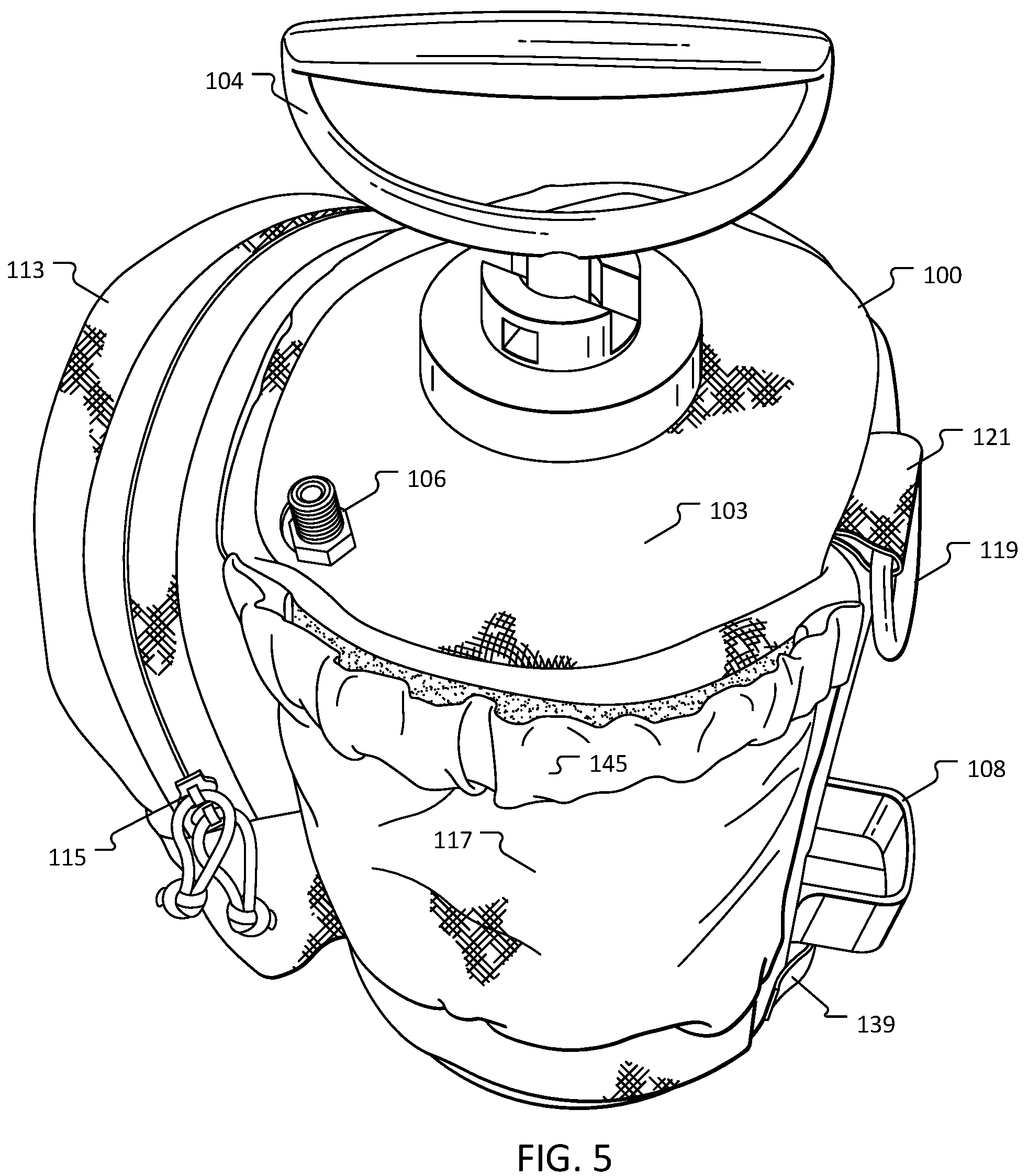 Patent US12167787 Figure 5 – Caddy accessory for a pesticide spray canister
