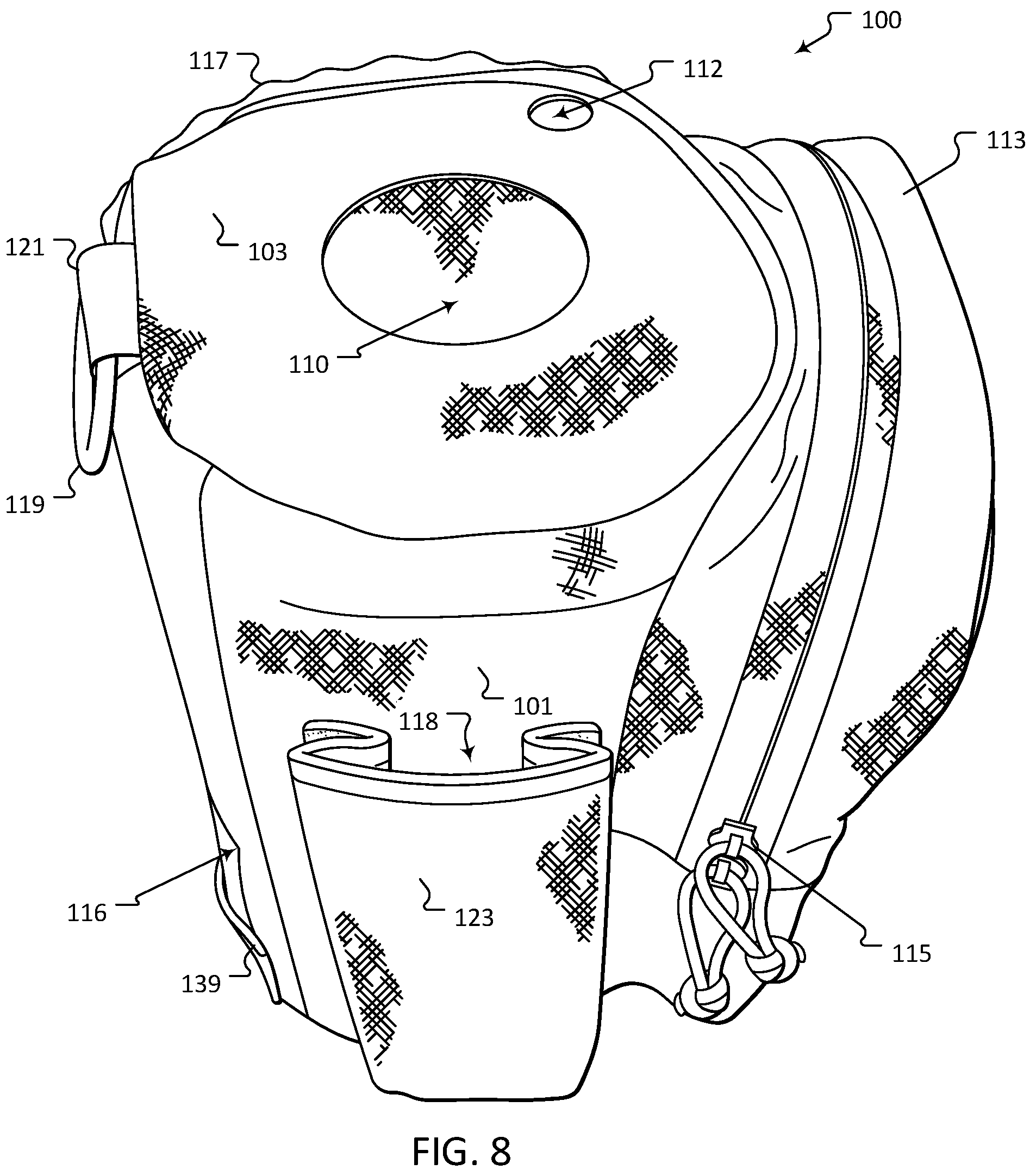 Patent US12167787 Figure 8 – Caddy accessory for a pesticide spray canister