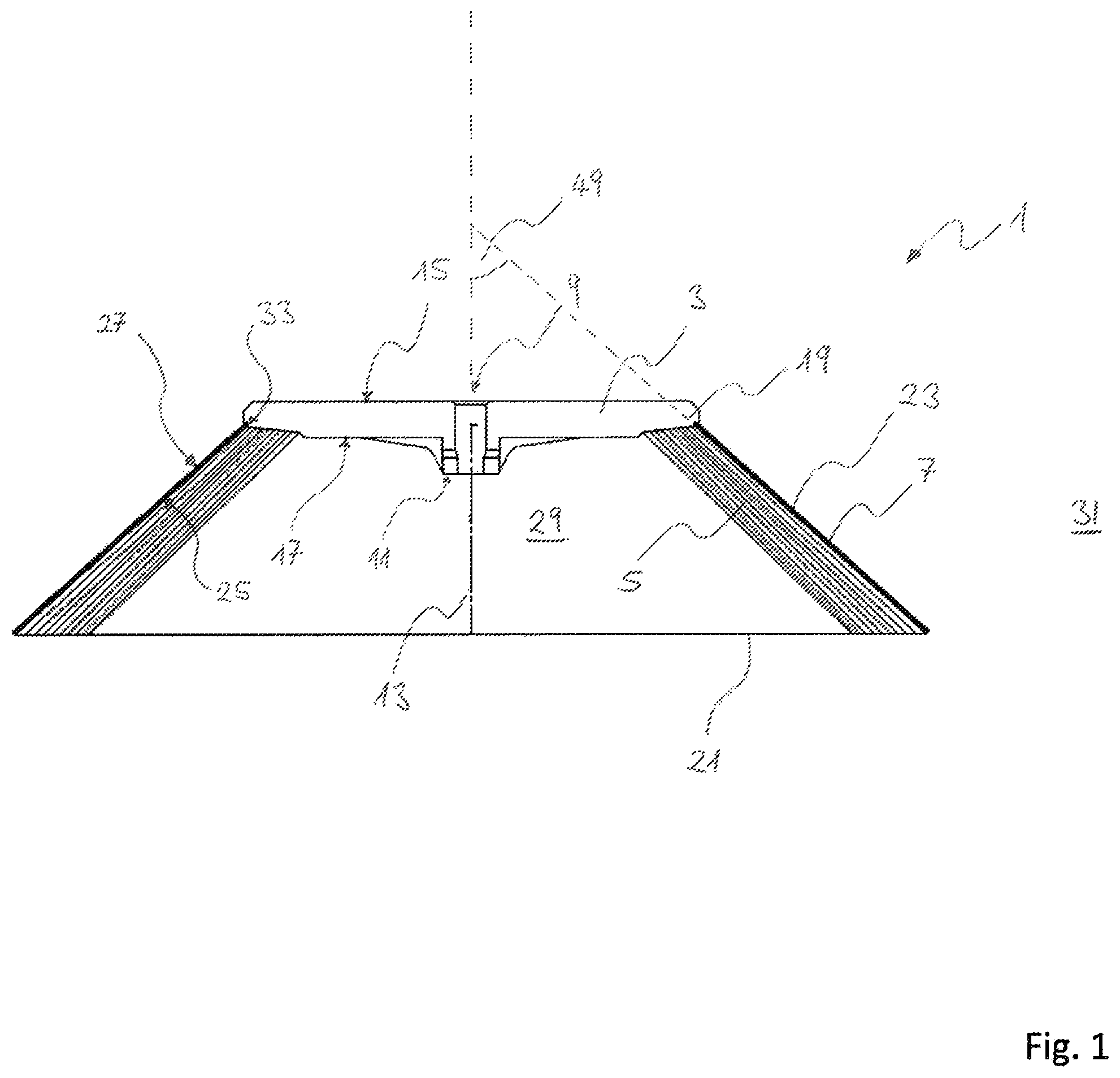 Patent US12167789 Figure 1 – Disk broom, sweeping device and floor cleaning machine