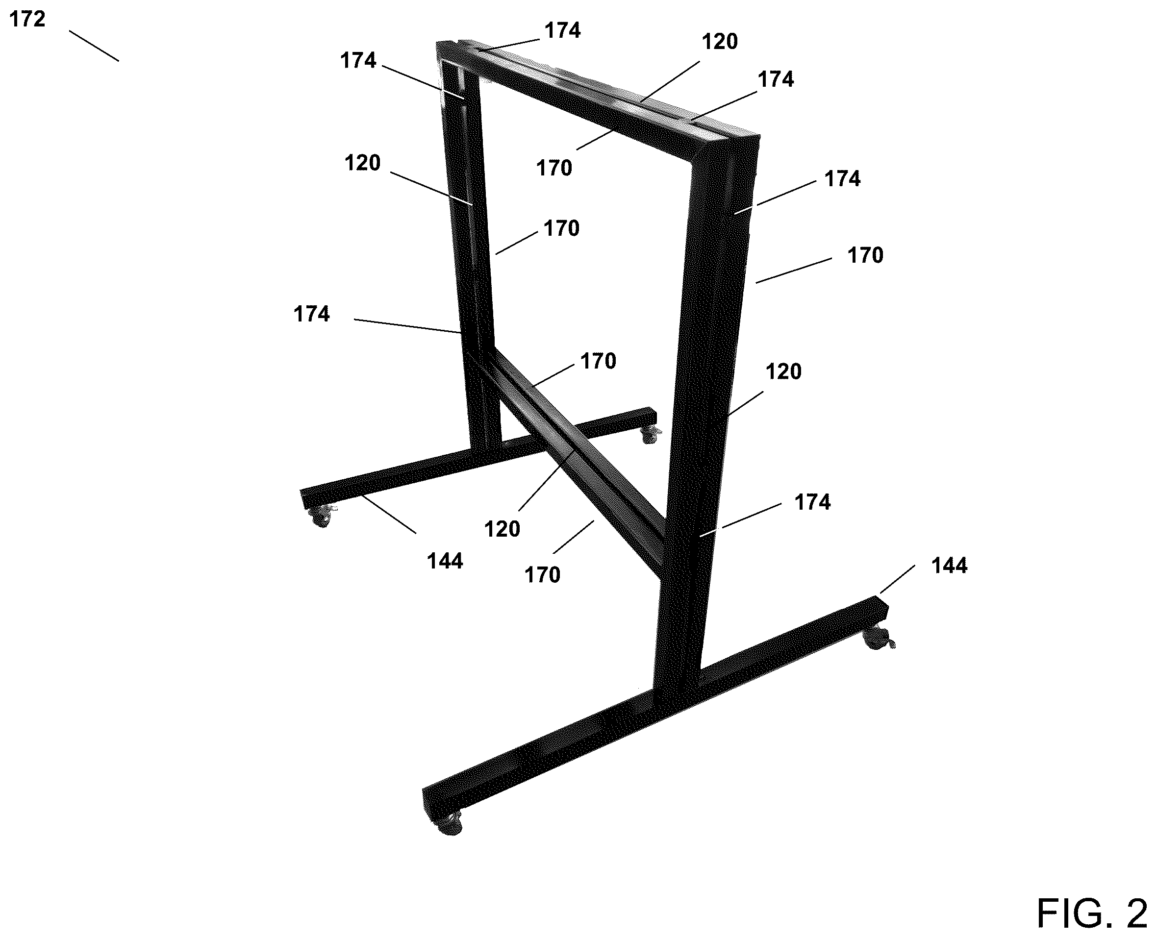 Patent US12167790 Figure 2 – Universal mount platform system with bent linear dual-rail mount platform module
