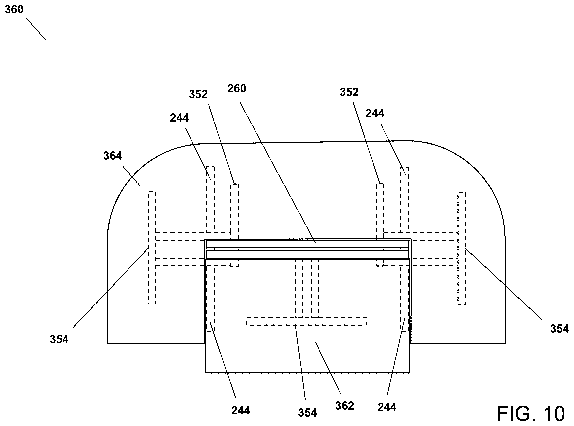 Patent US12167790 Figure 12 – Universal mount platform system with bent linear dual-rail mount platform module
