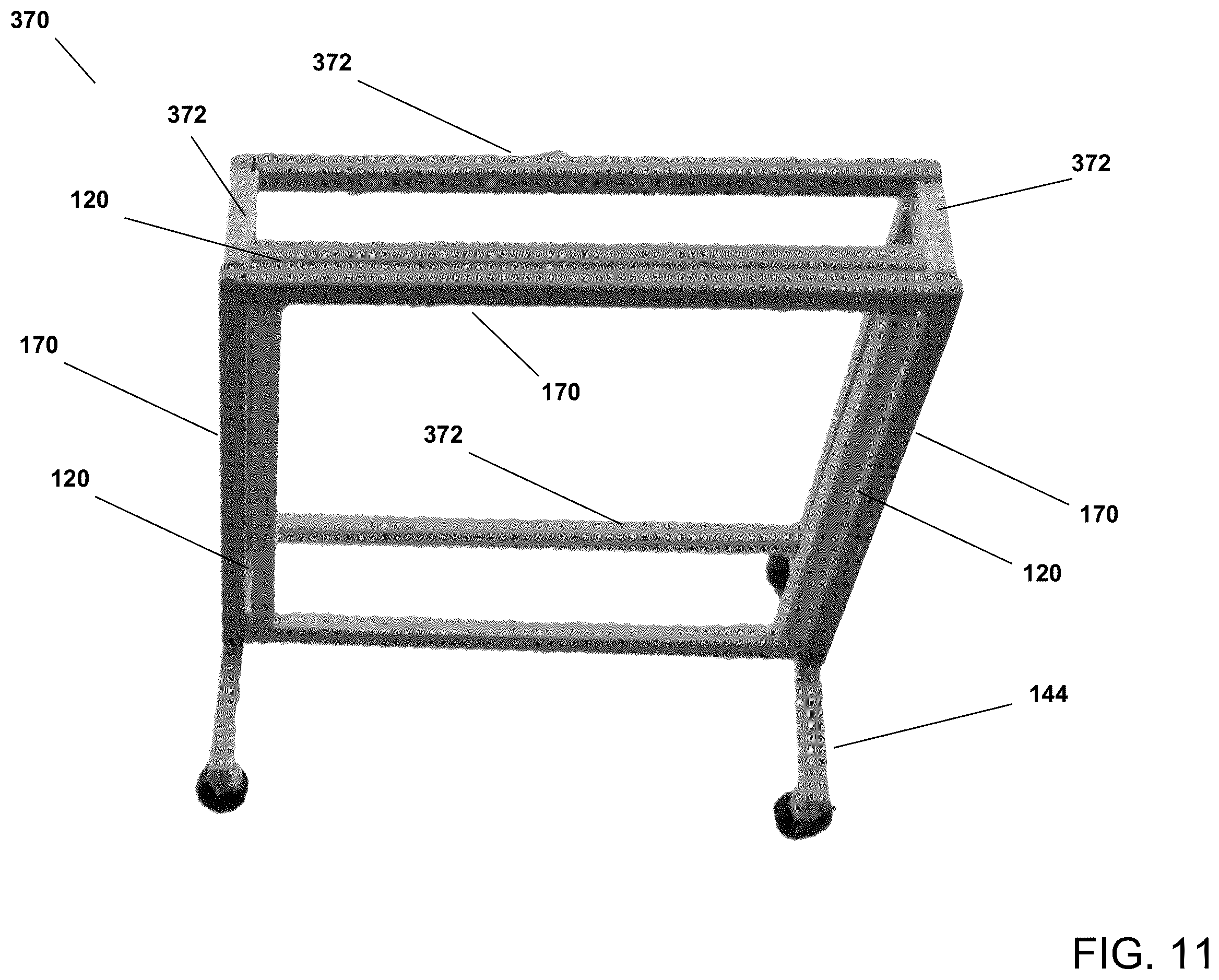 Patent US12167790 Figure 13 – Universal mount platform system with bent linear dual-rail mount platform module
