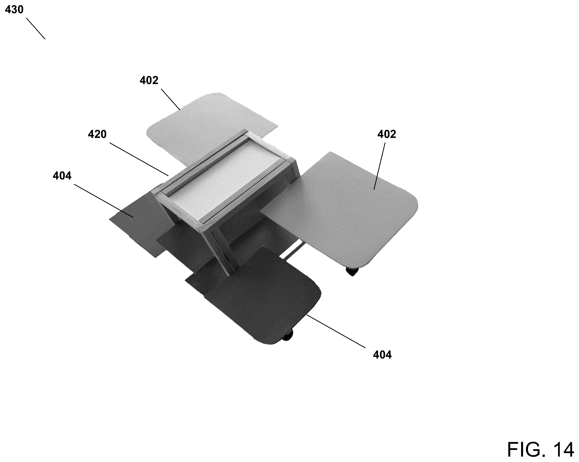 Patent US12167790 Figure 16 – Universal mount platform system with bent linear dual-rail mount platform module