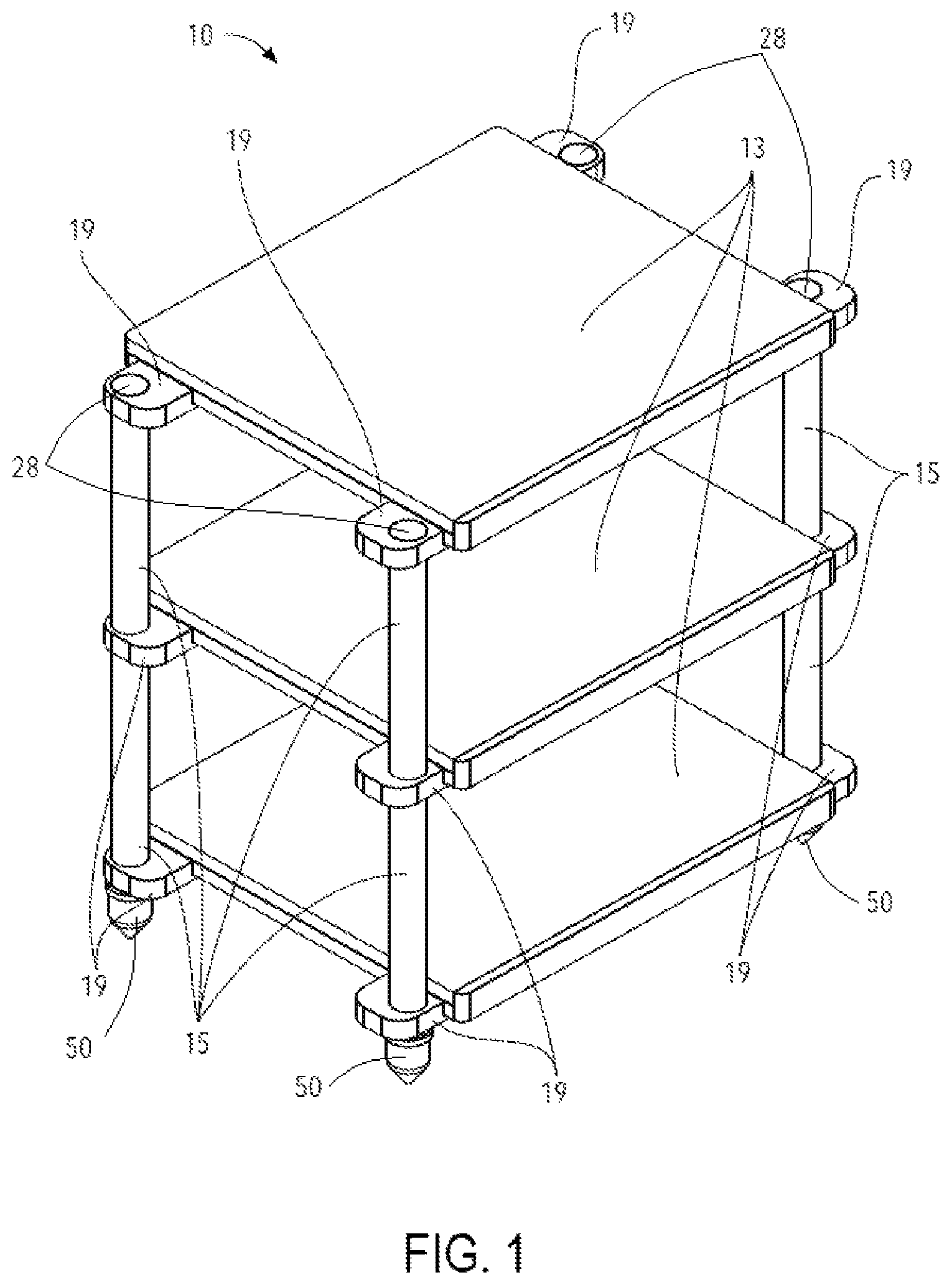 Patent US12167791 Figure 1 – Equipment stand optimized to minimize noise floor