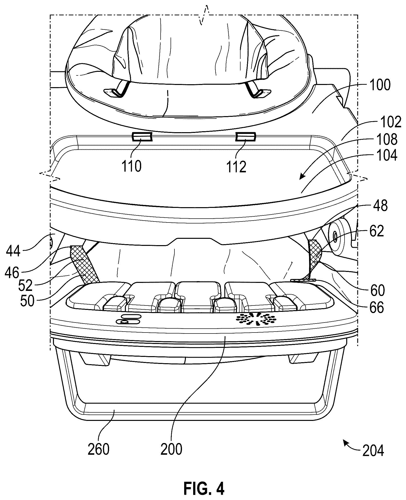 Patent US12167799 Figure 4 – Infant positioner with repositionable entertainment component