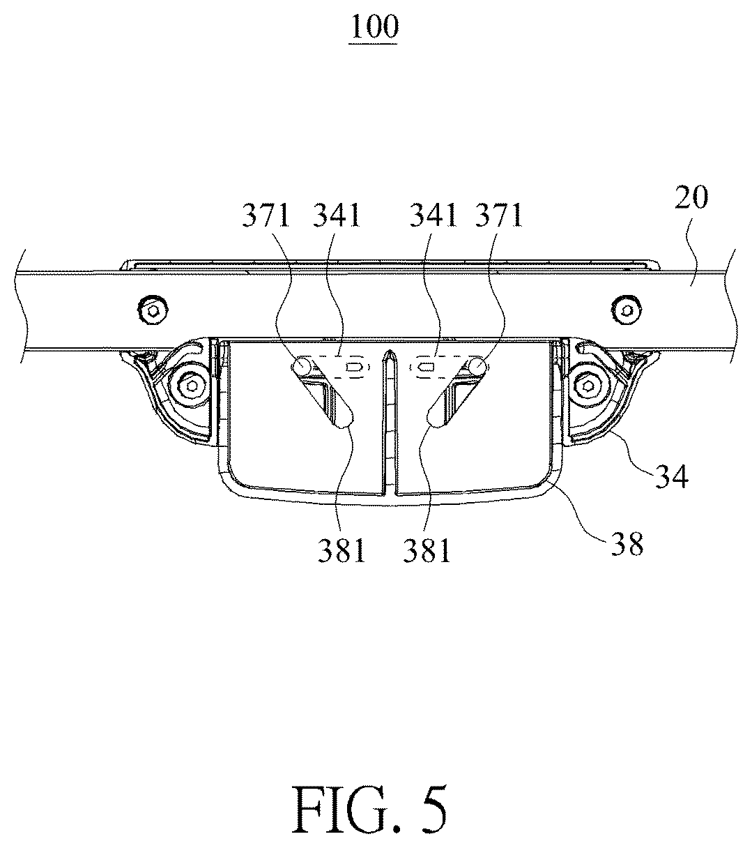 Patent US12167800 Figure 5 – Handle adjustment mechanism and child crib therewith