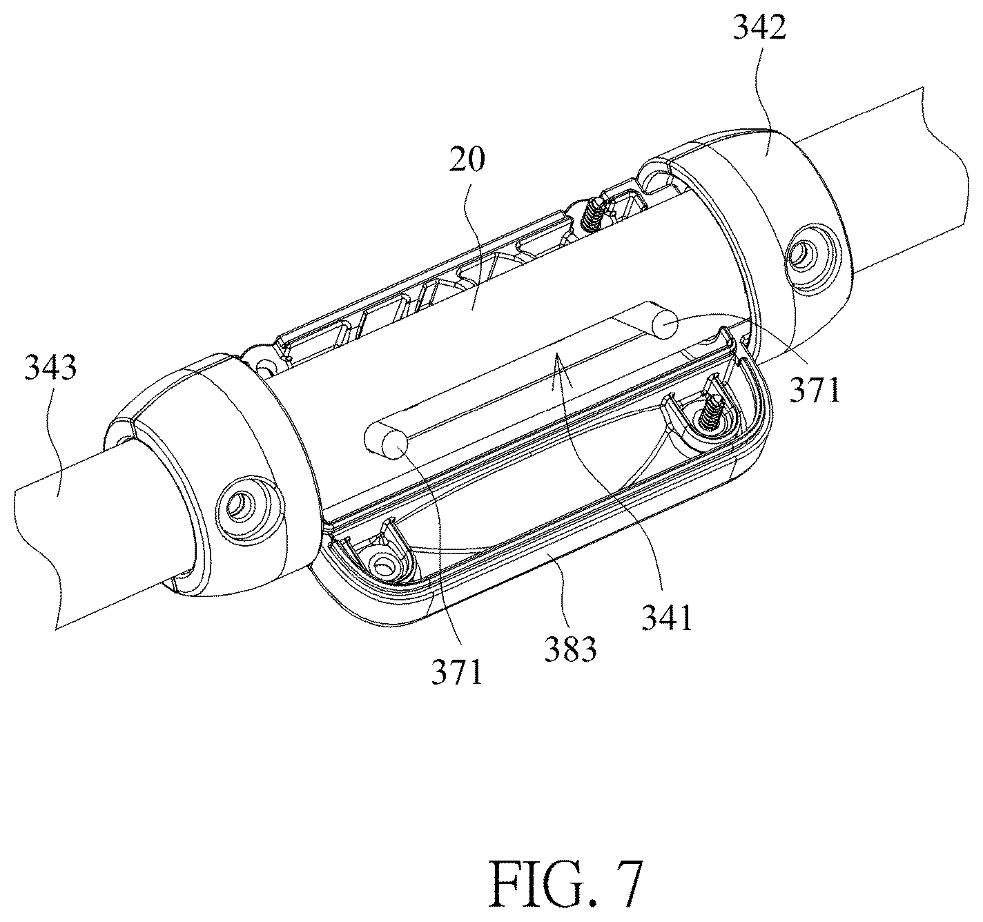 Patent US12167800 Figure 7 – Handle adjustment mechanism and child crib therewith