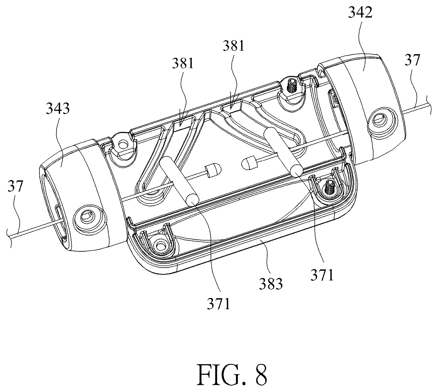 Patent US12167800 Figure 8 – Handle adjustment mechanism and child crib therewith
