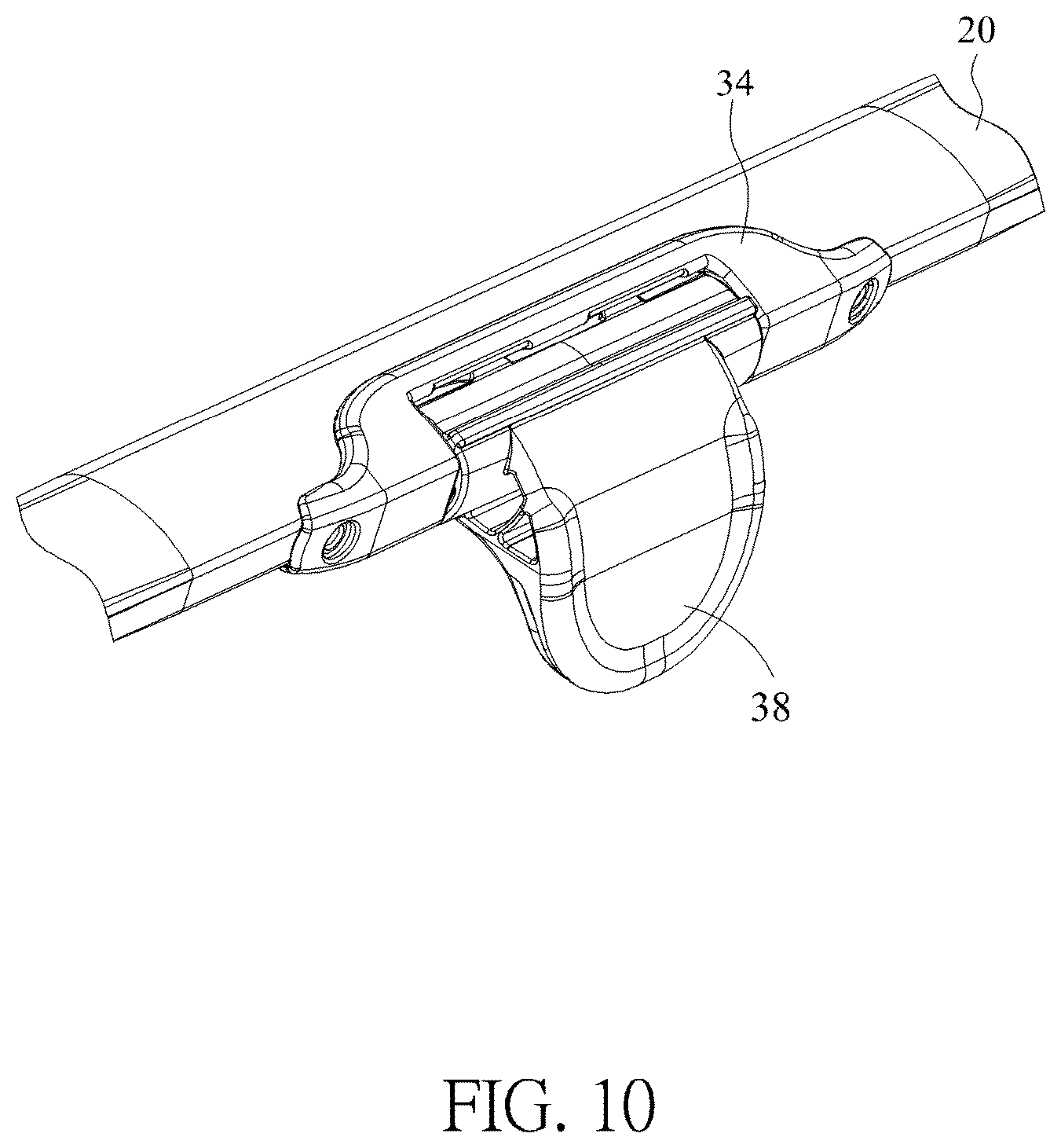 Patent US12167800 Figure 10 – Handle adjustment mechanism and child crib therewith