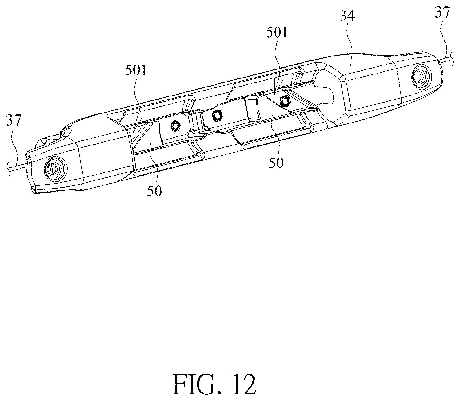 Patent US12167800 Figure 12 – Handle adjustment mechanism and child crib therewith