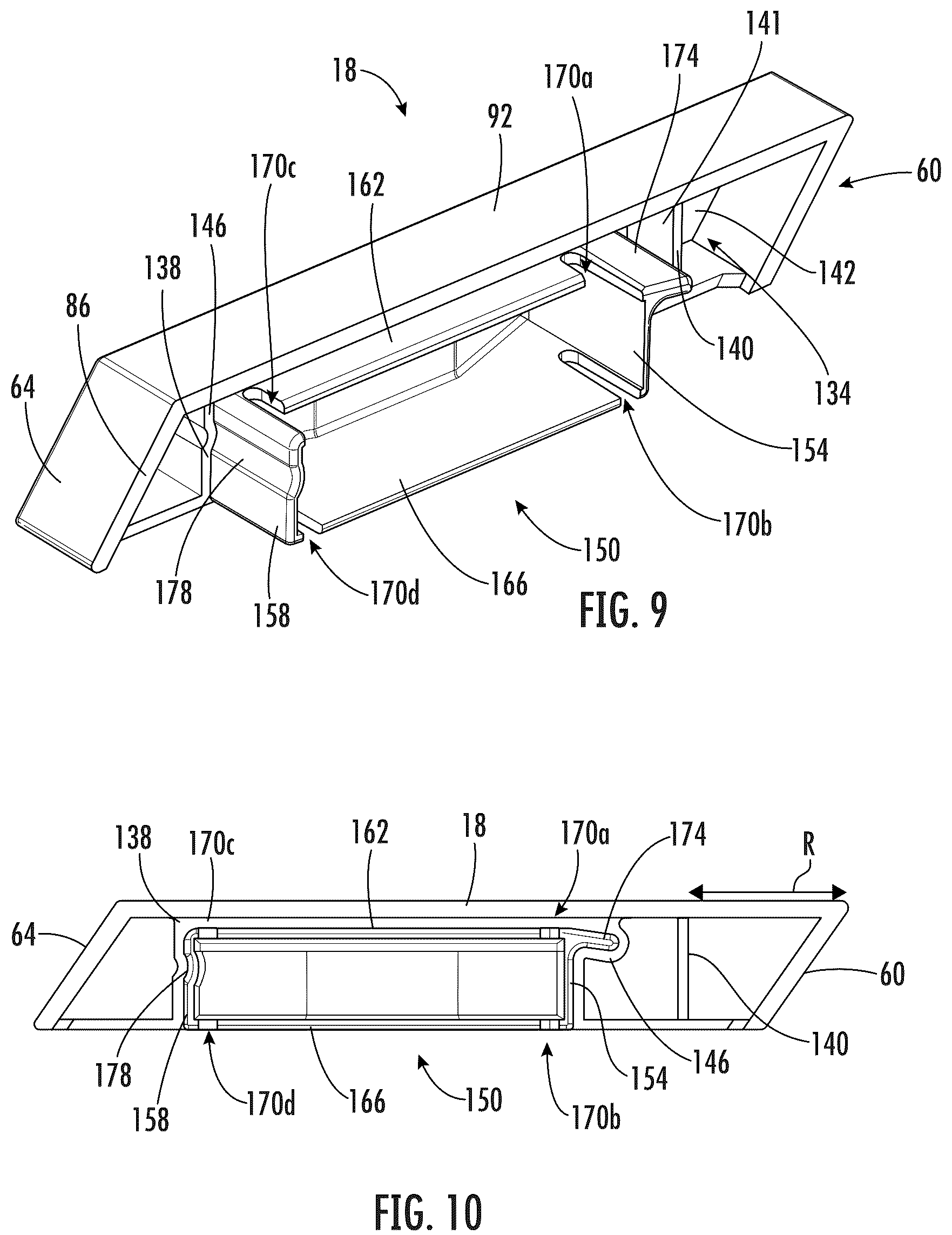 Patent US12167804 Figure 8 – Rail storage system with end caps