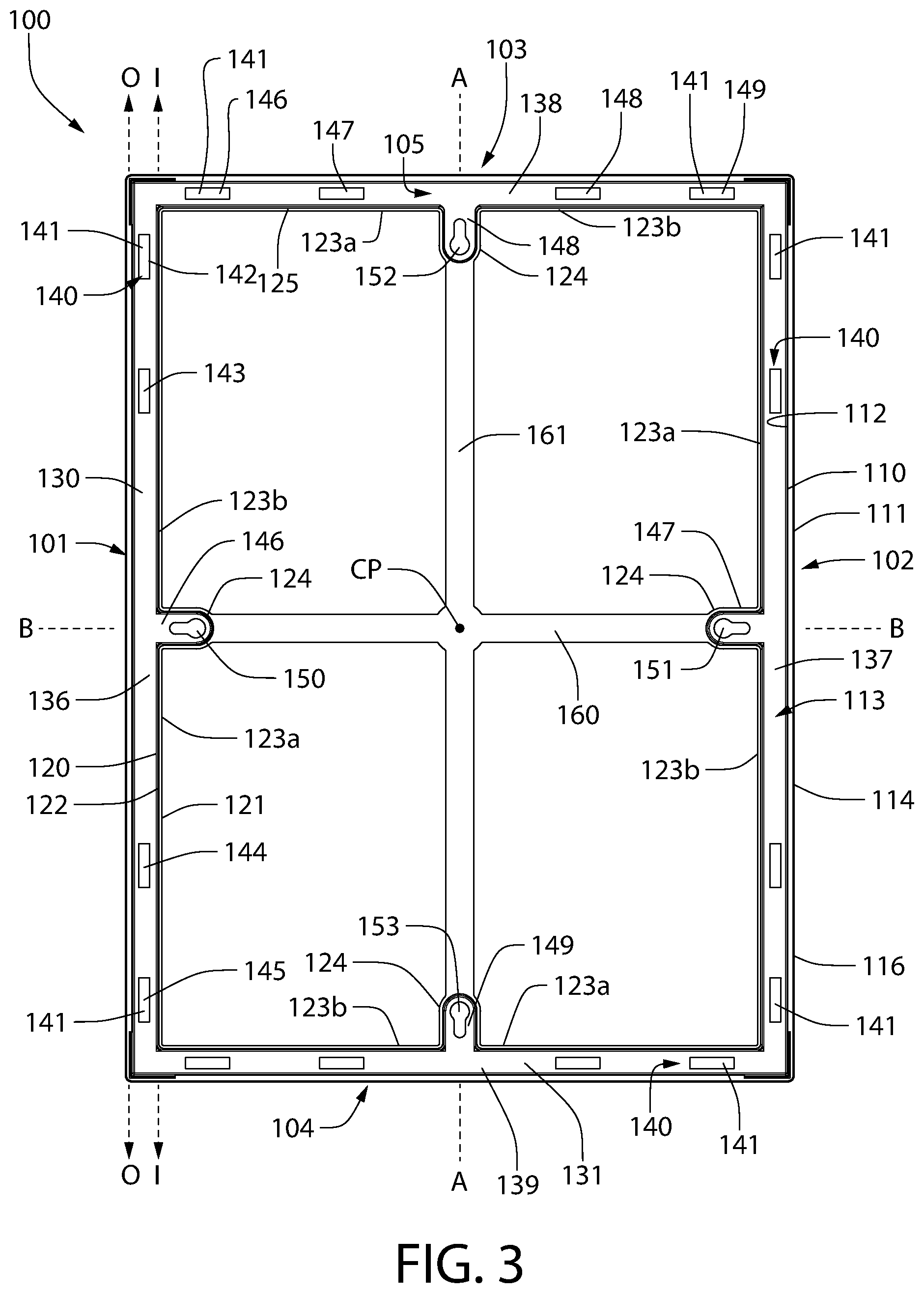 Patent US12167806 Figure 3 – Frame apparatus