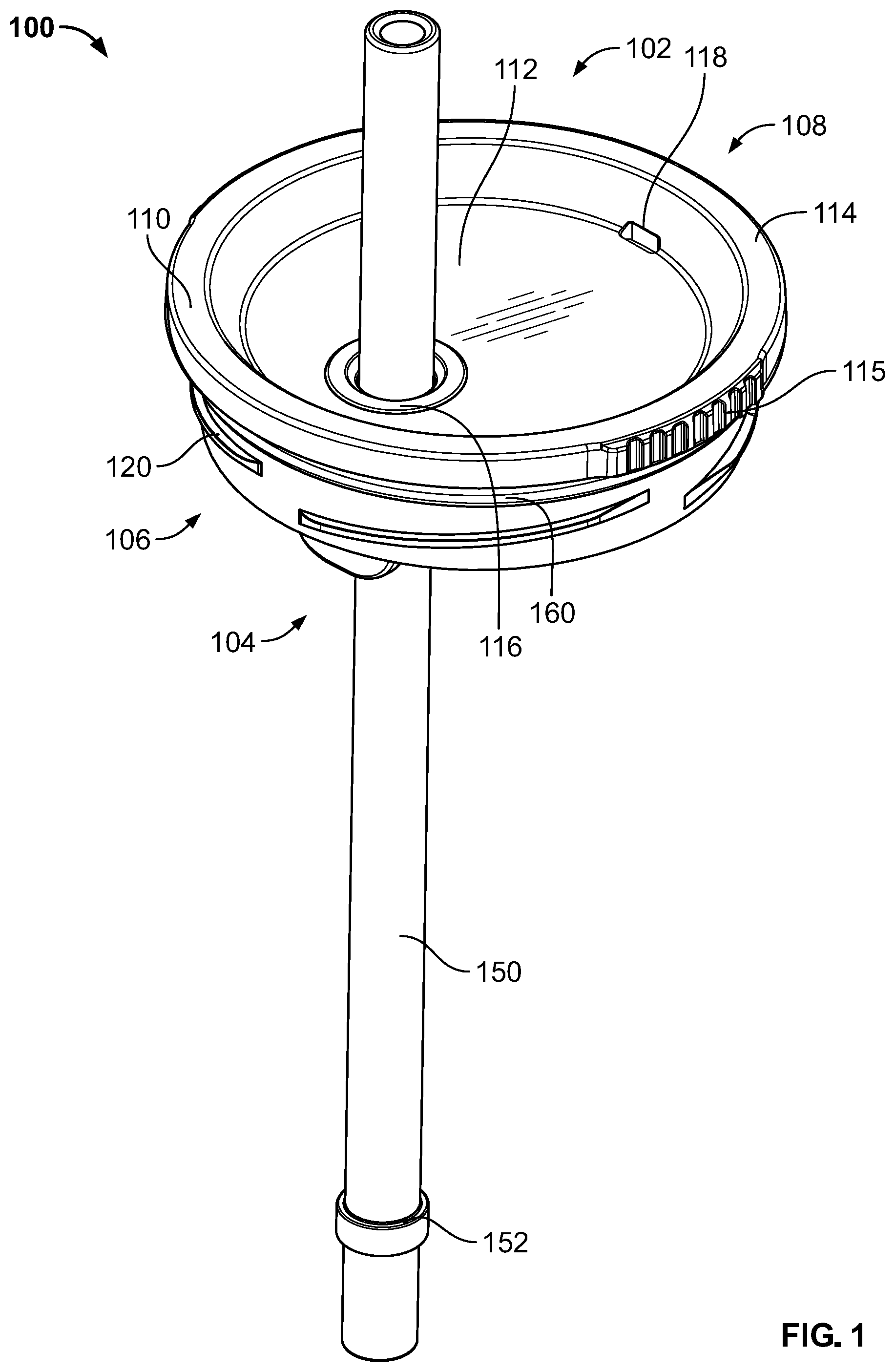 Patent US12167808 Figure 1 – Lid assembly for a beverage container