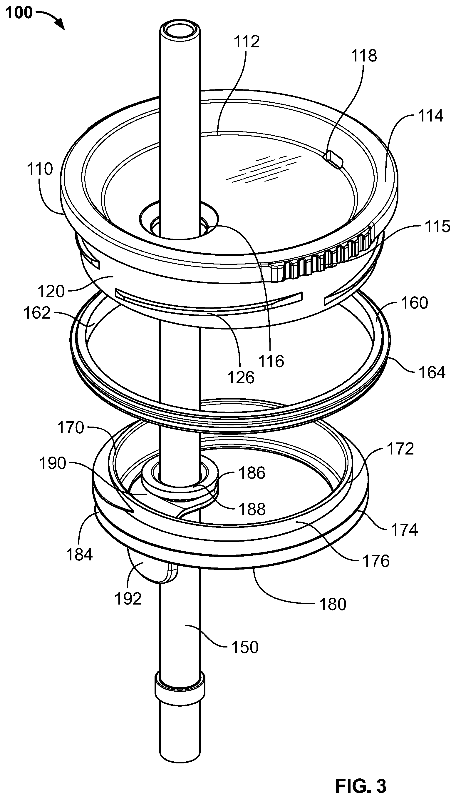 Patent US12167808 Figure 3 – Lid assembly for a beverage container