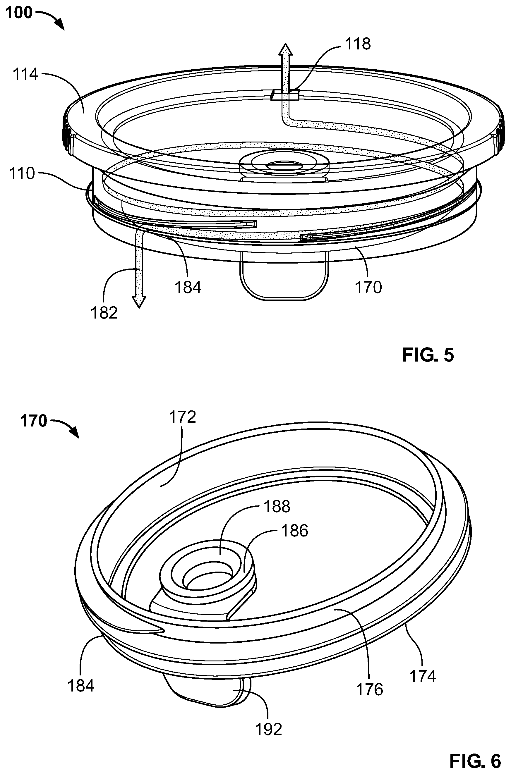 Patent US12167808 Figure 5 – Lid assembly for a beverage container
