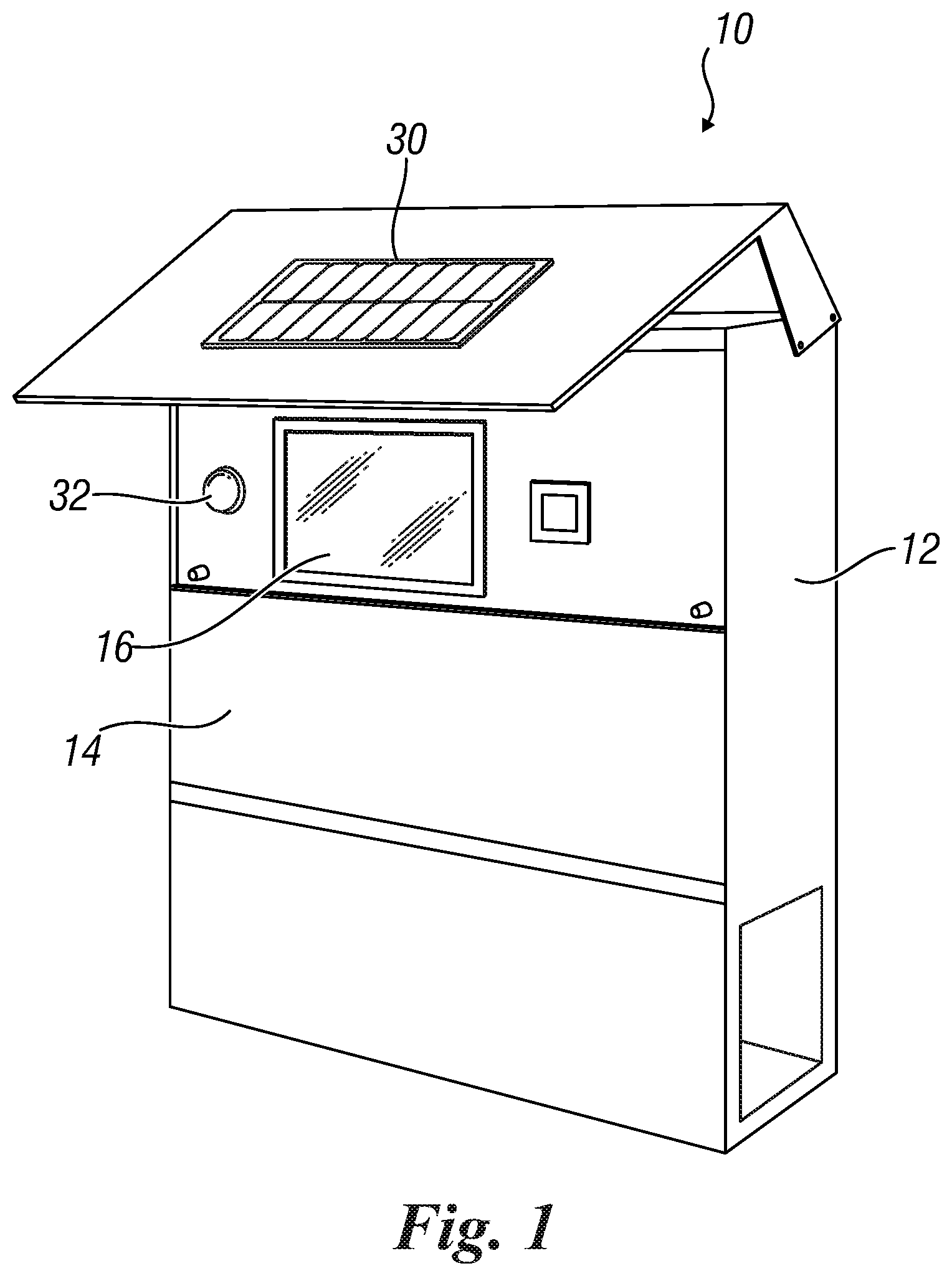 Patent US12167809 Figure 1 – Apparatus for receiving mail and parcels and respective operating method