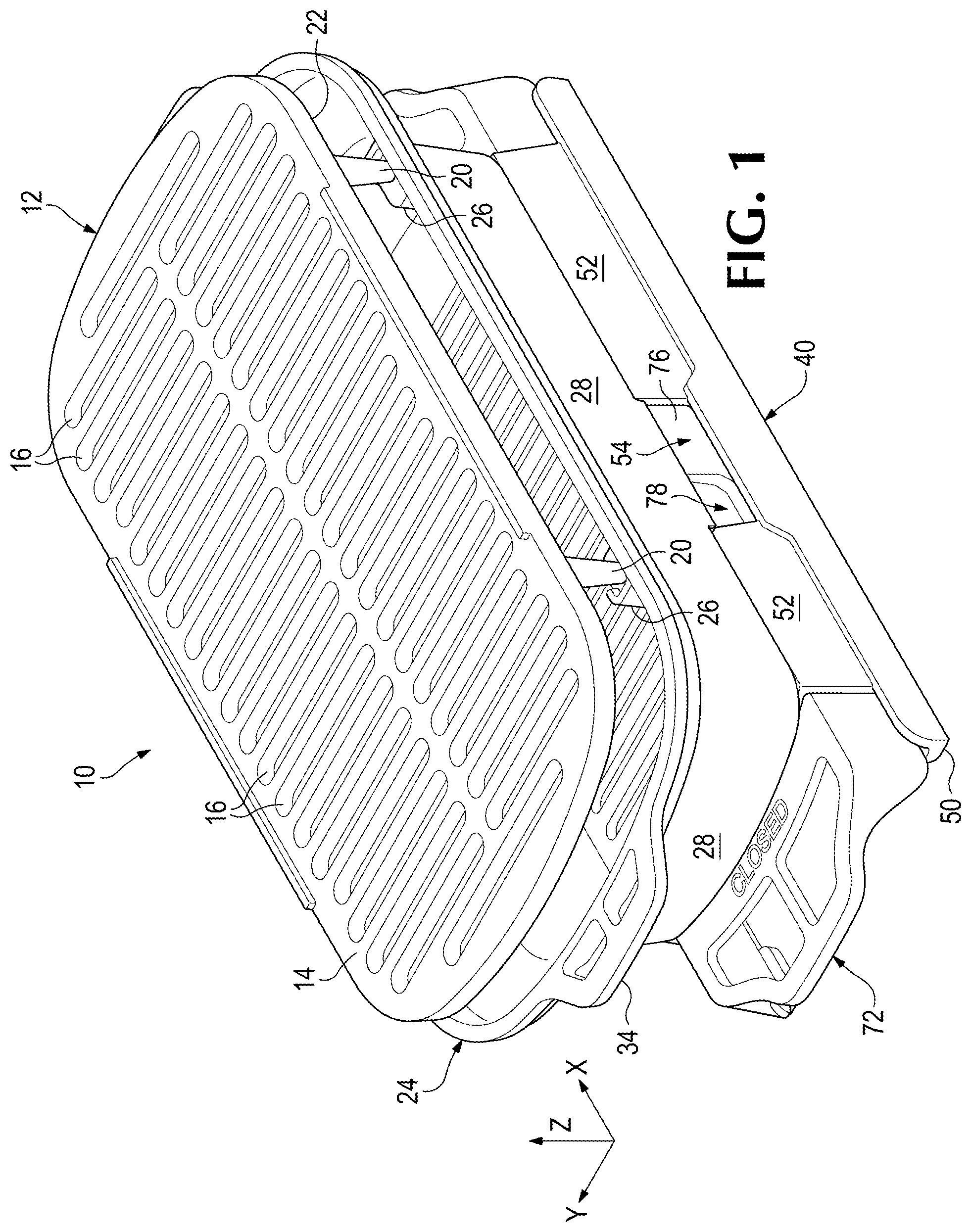 Patent US12167814 Figure 1 – Grill with adjustable venting