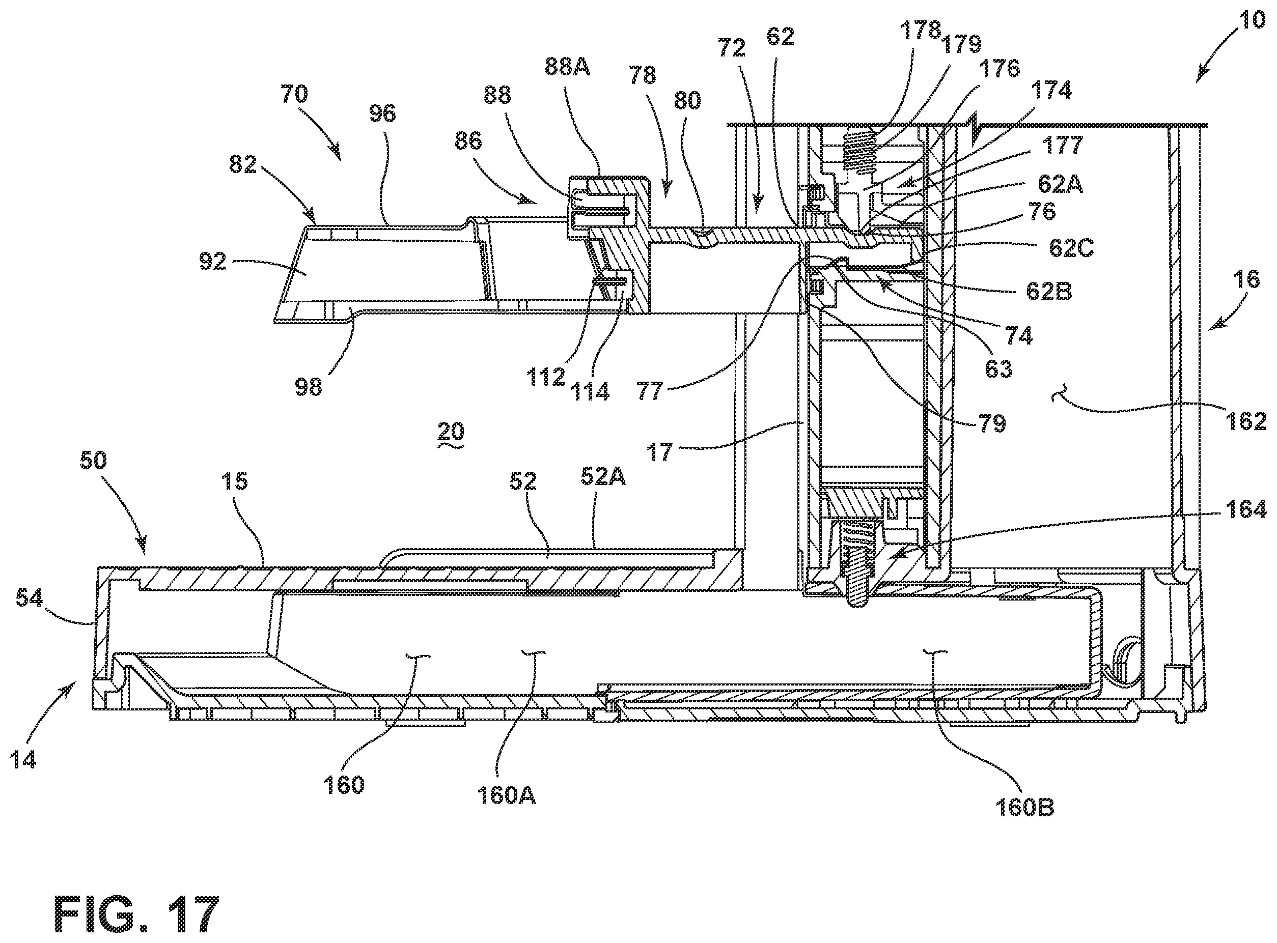 Patent US12167815 Figure 18 – Coffee grinding apparatus with portafilter holder assembly