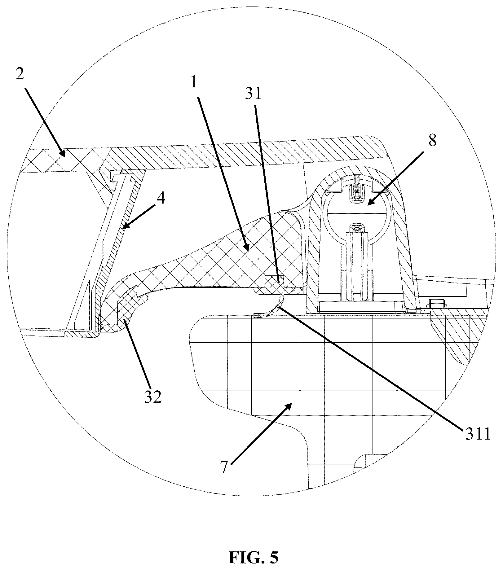 Patent US12167818 Figure 5 – Toilet cover plate and toilet