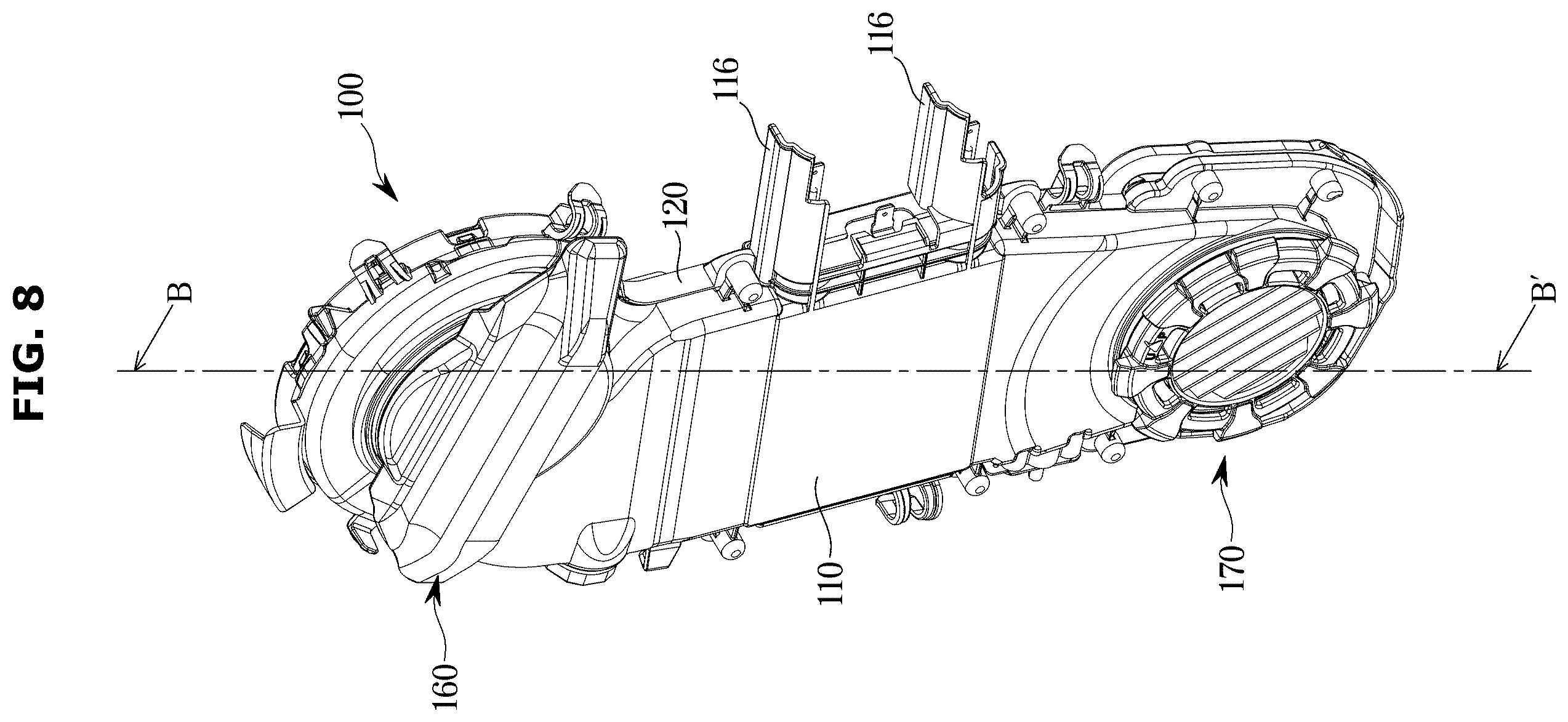 Patent US12167822 Figure 8 – Dishwasher including a drying apparatus