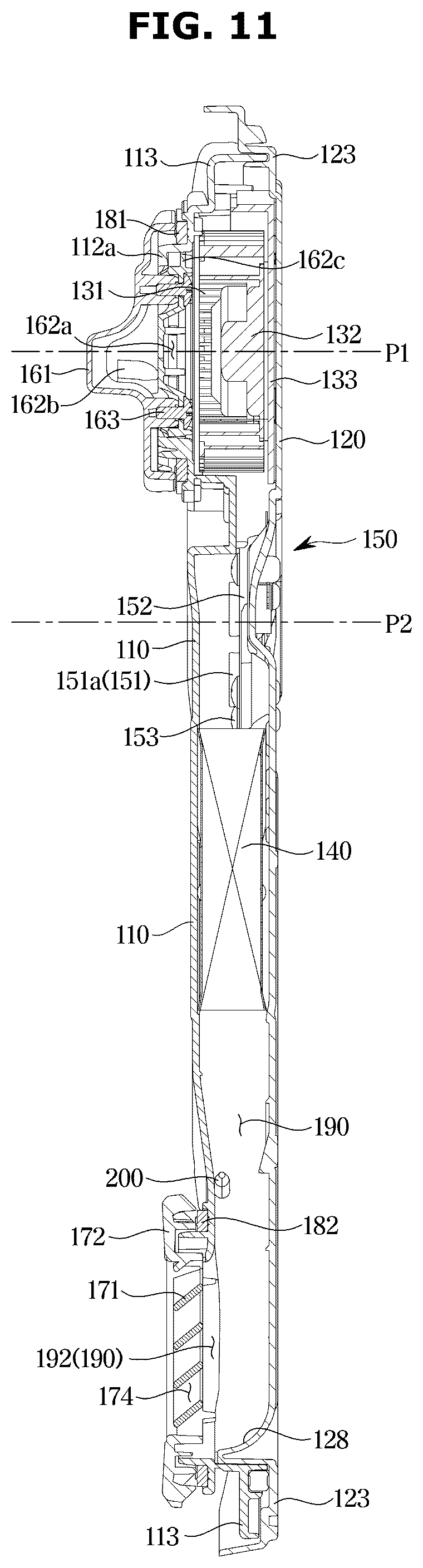 Patent US12167822 Figure 11 – Dishwasher including a drying apparatus