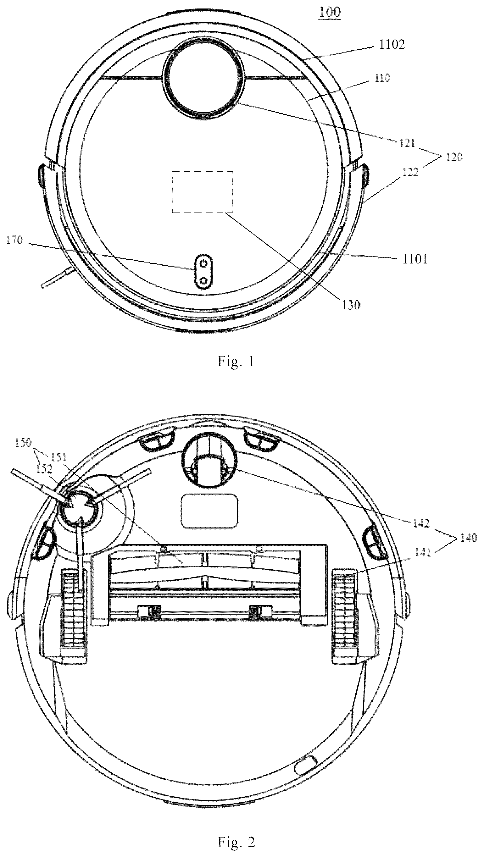 Patent US12167827 Figure 1 – Autonomous cleaning device