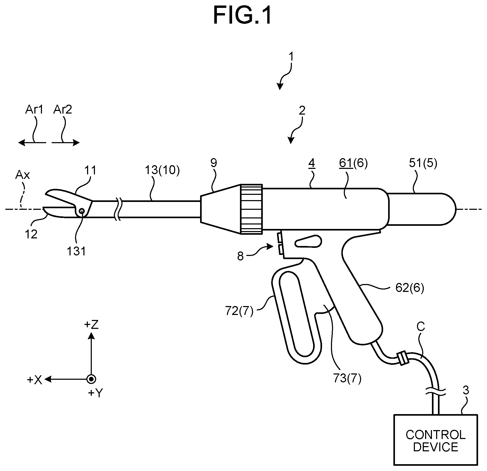 Patent US12167851 Figure 1 – Treatment instrument