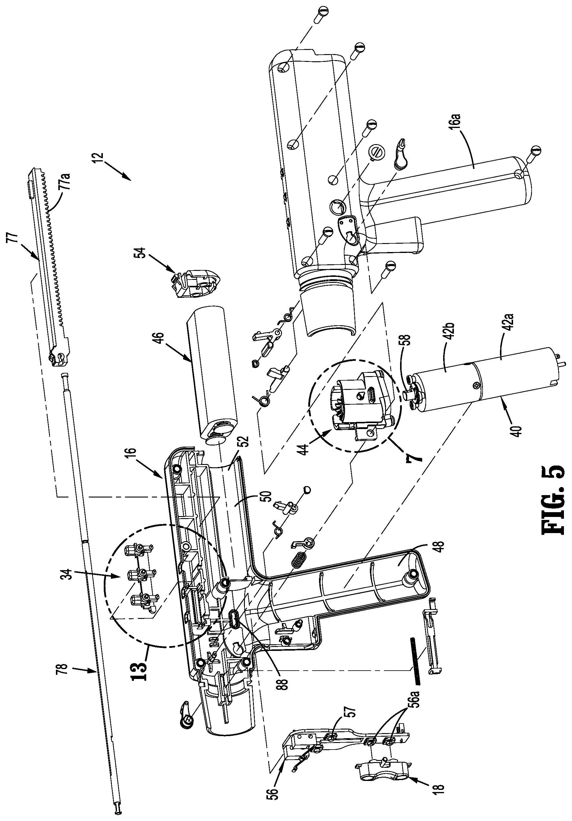 Patent US12167852 Figure 4 – Surgical stapling device with powered handle assembly