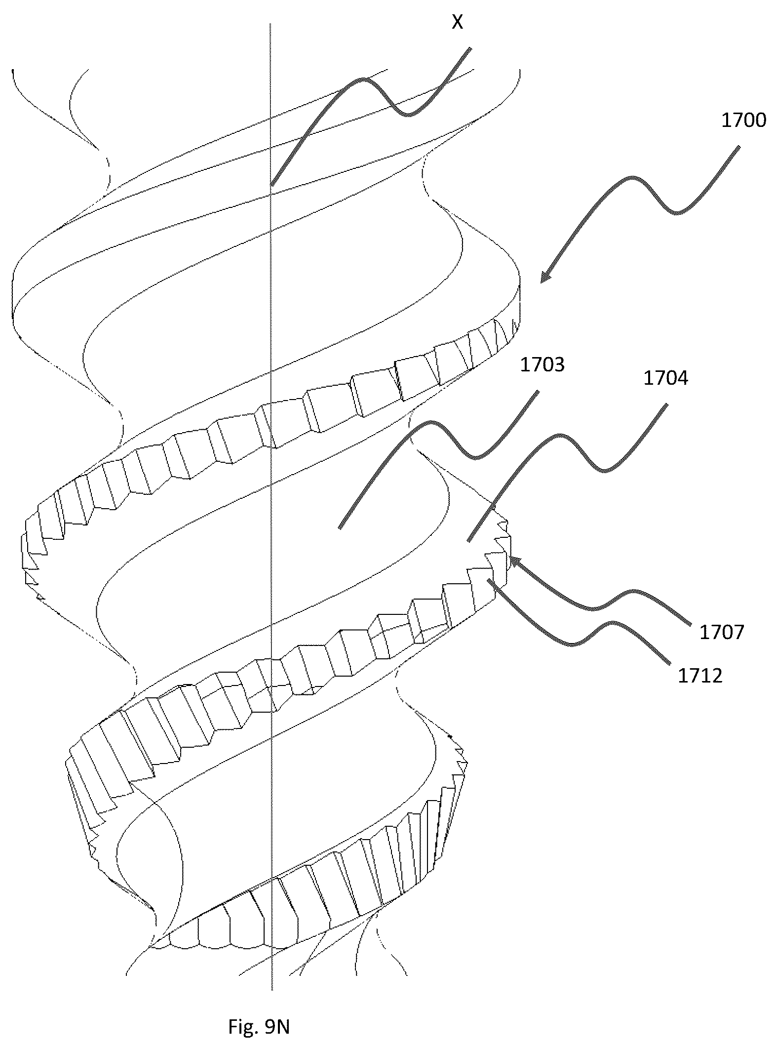 Patent US12167871 Figure 12 – Spinal fastener with serrated thread