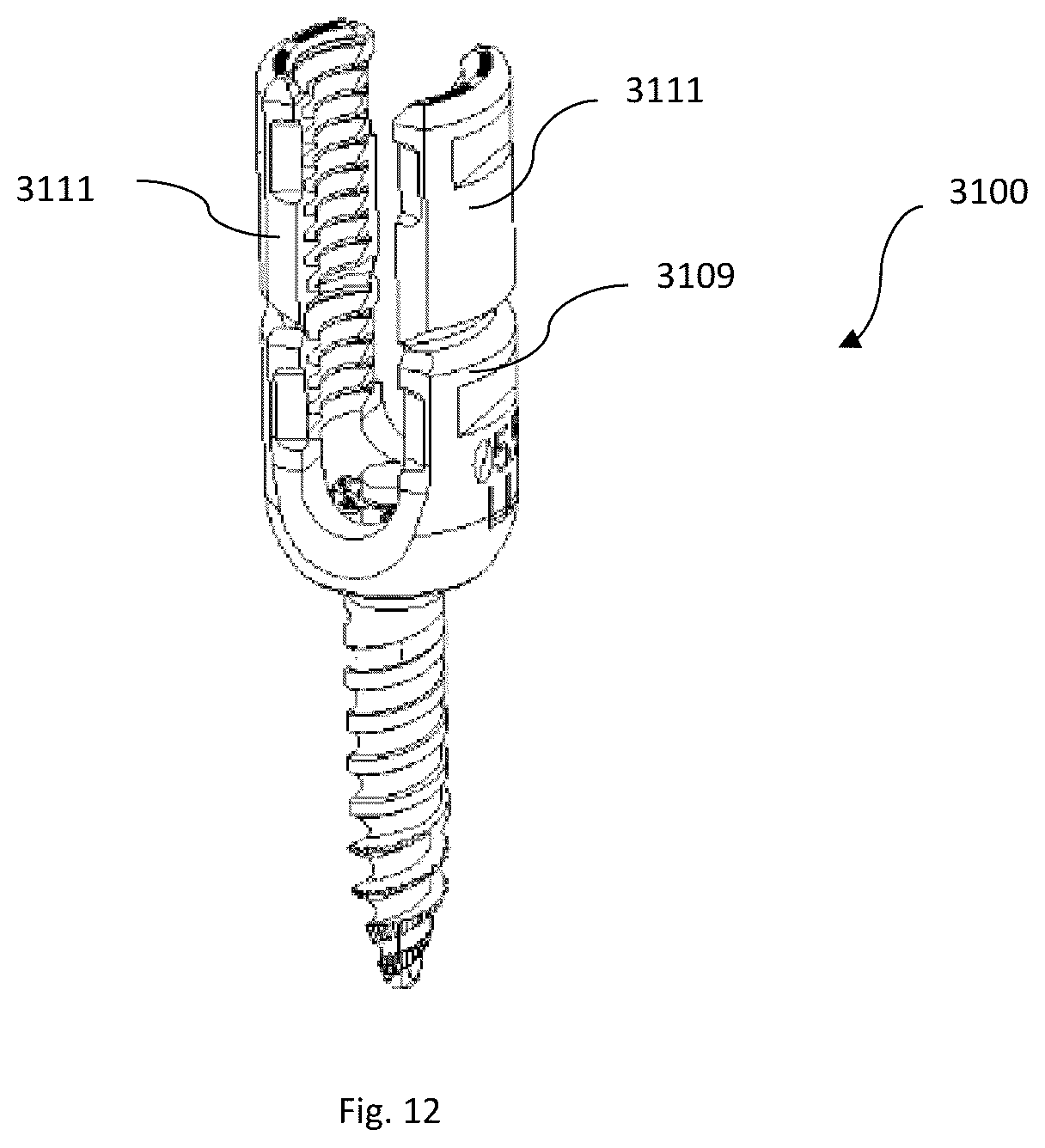 Patent US12167871 Figure 18 – Spinal fastener with serrated thread