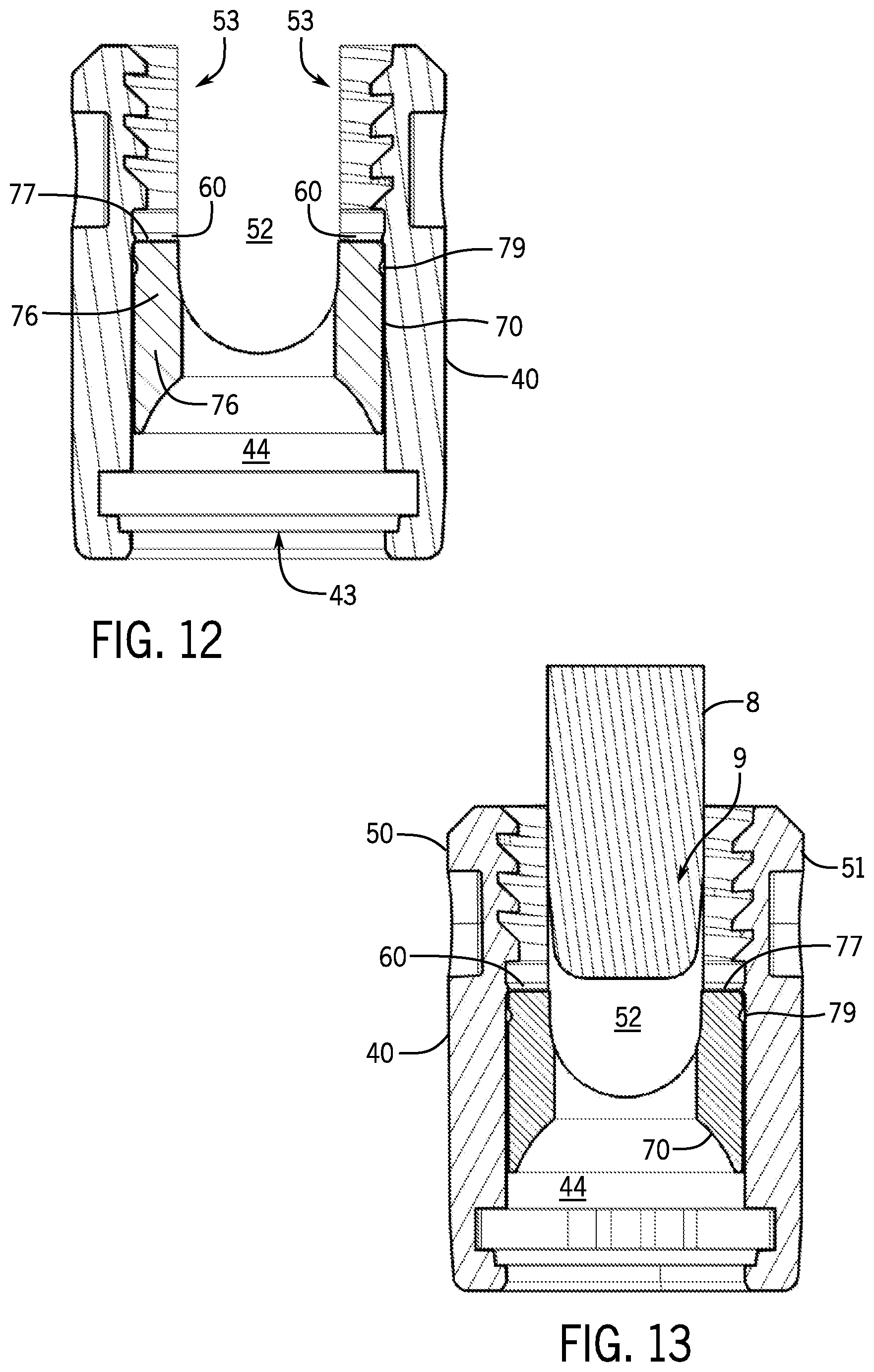 Patent US12167872 Figure 4 – Bottom loaded pivotal bone anchor assembly with locking and blocking rings and insert tool deployment