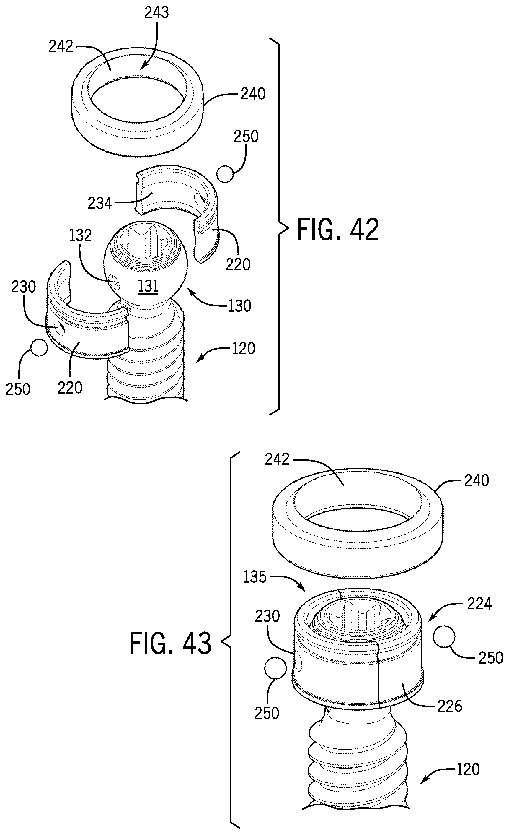 Patent US12167872 Figure 16 – Bottom loaded pivotal bone anchor assembly with locking and blocking rings and insert tool deployment