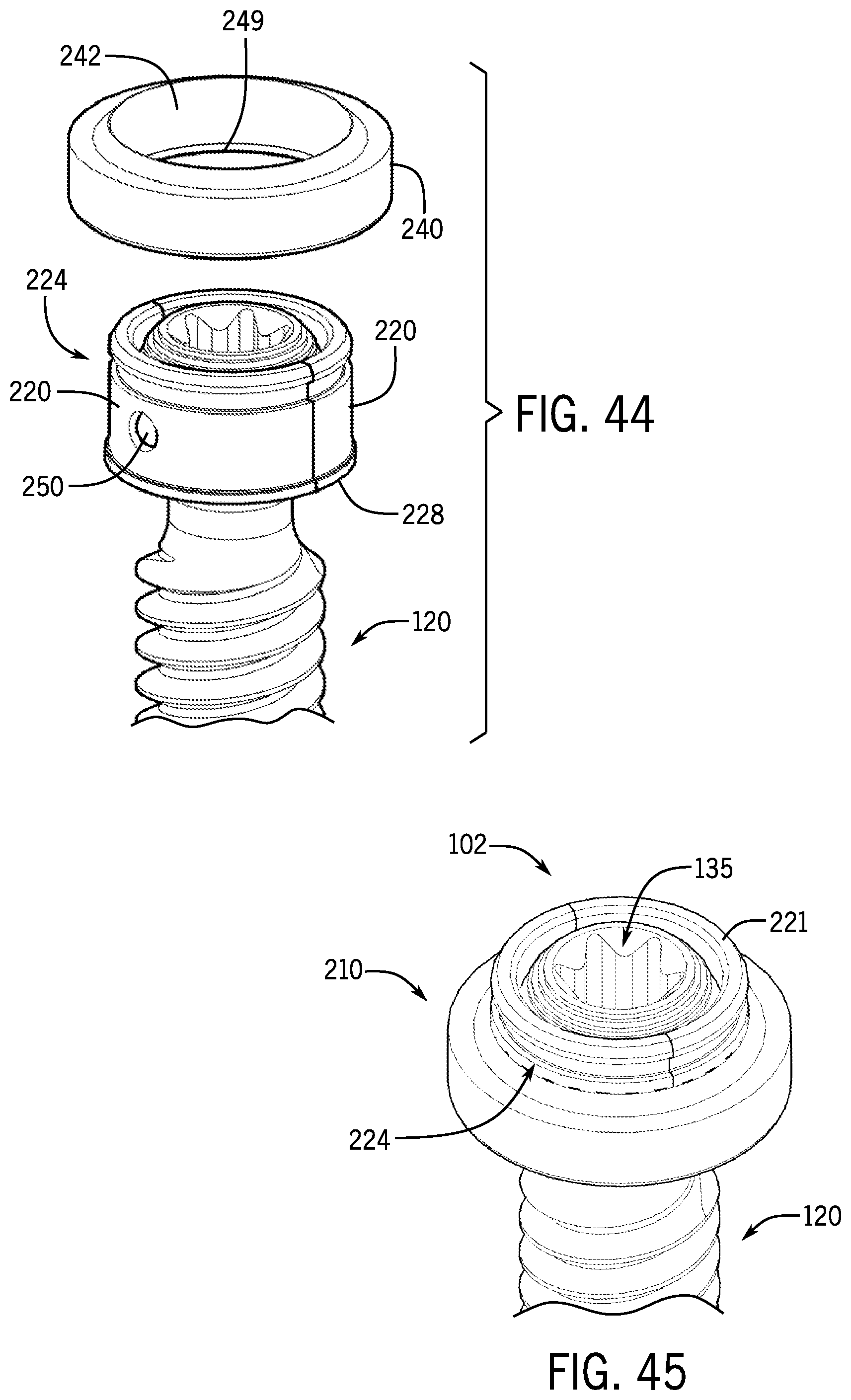 Patent US12167872 Figure 17 – Bottom loaded pivotal bone anchor assembly with locking and blocking rings and insert tool deployment
