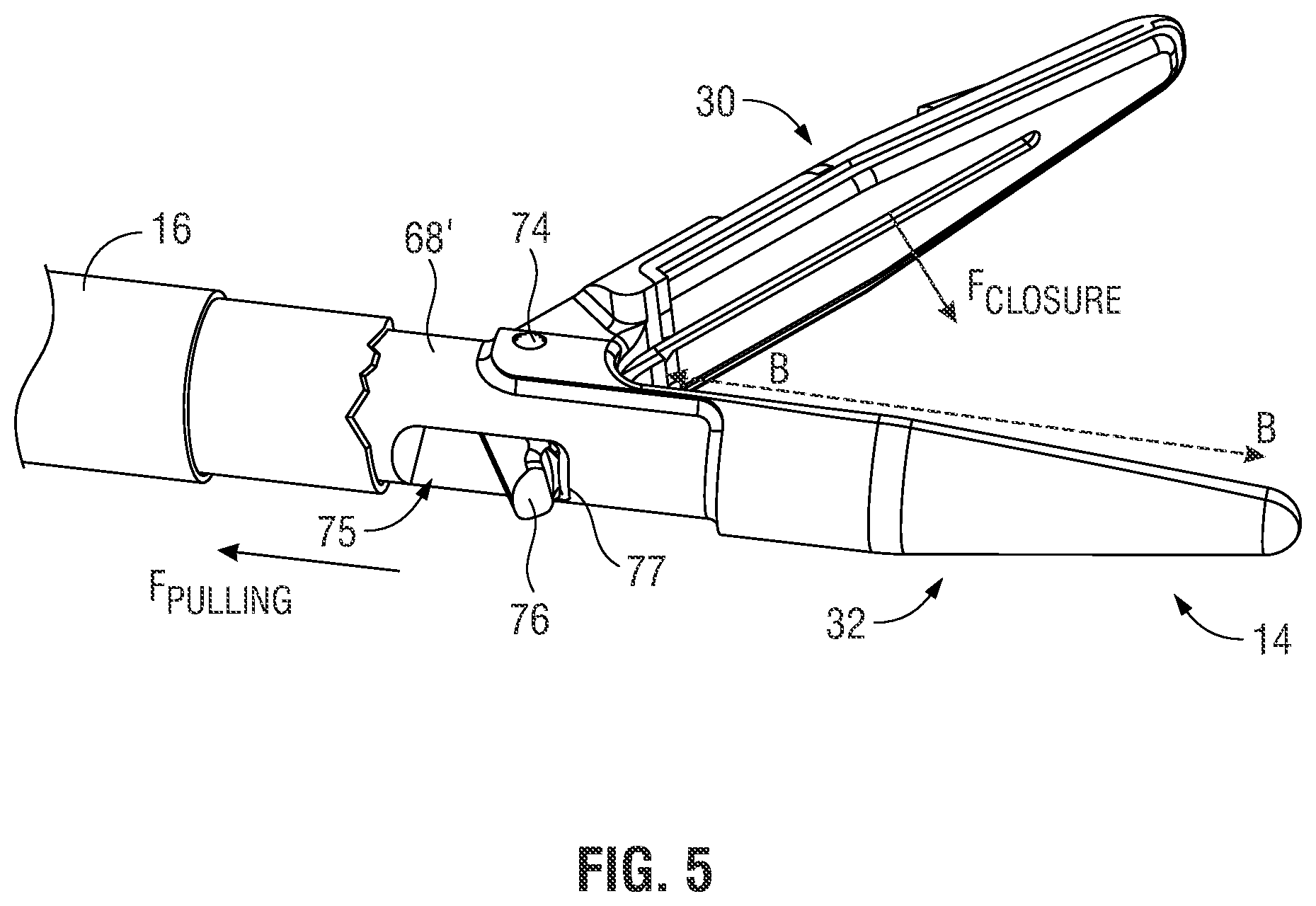 Patent US12167886 Figure 5 – Accurate jaw closure force in a catheter based instrument