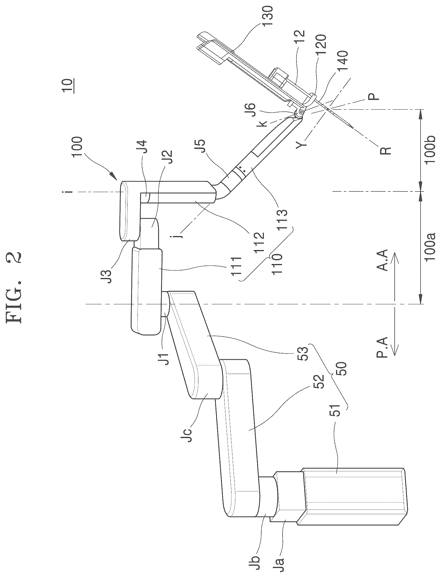 Patent US12167897 Figure 2 – Robot arm structure and surgical robot manipulator including same