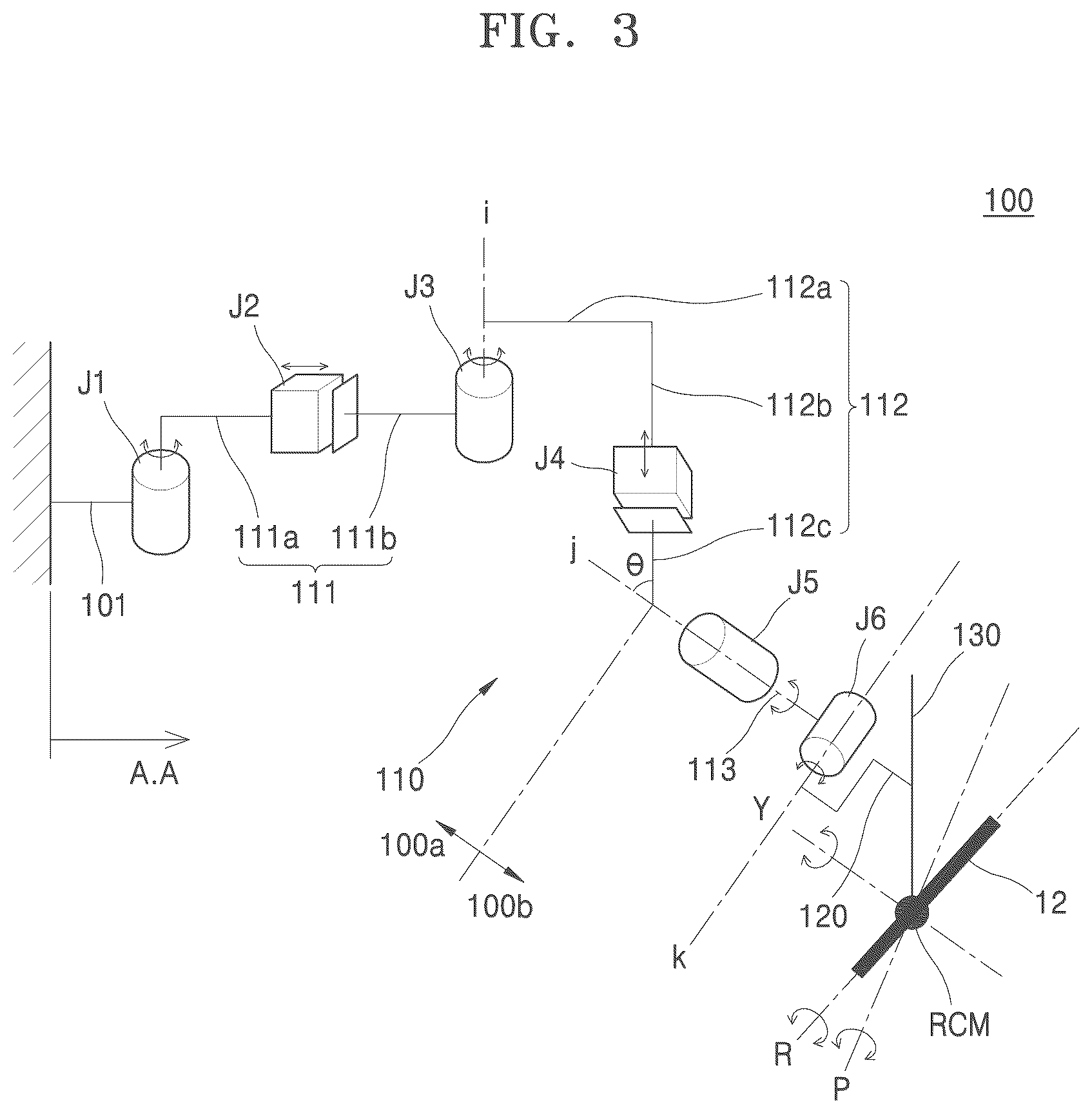 Patent US12167897 Figure 3 – Robot arm structure and surgical robot manipulator including same
