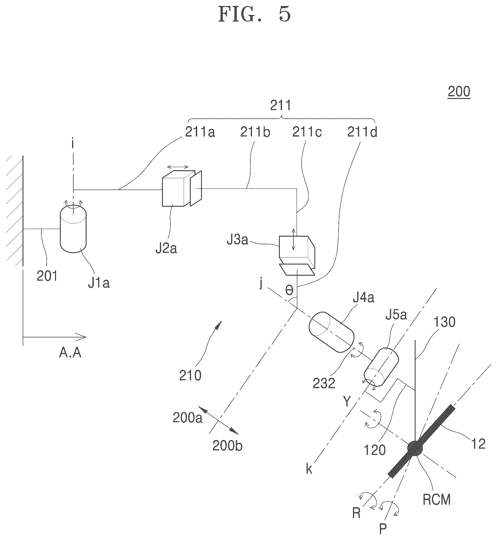 Patent US12167897 Figure 5 – Robot arm structure and surgical robot manipulator including same