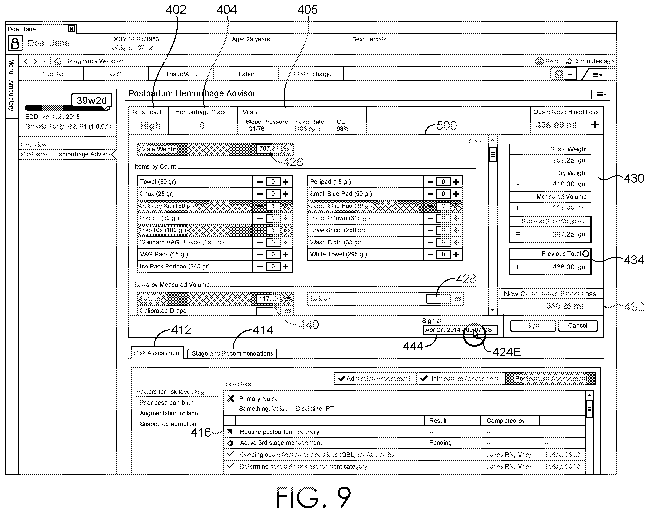 Patent US12167905 Figure 9 – Methods and system for hemorrhage-specific determinations