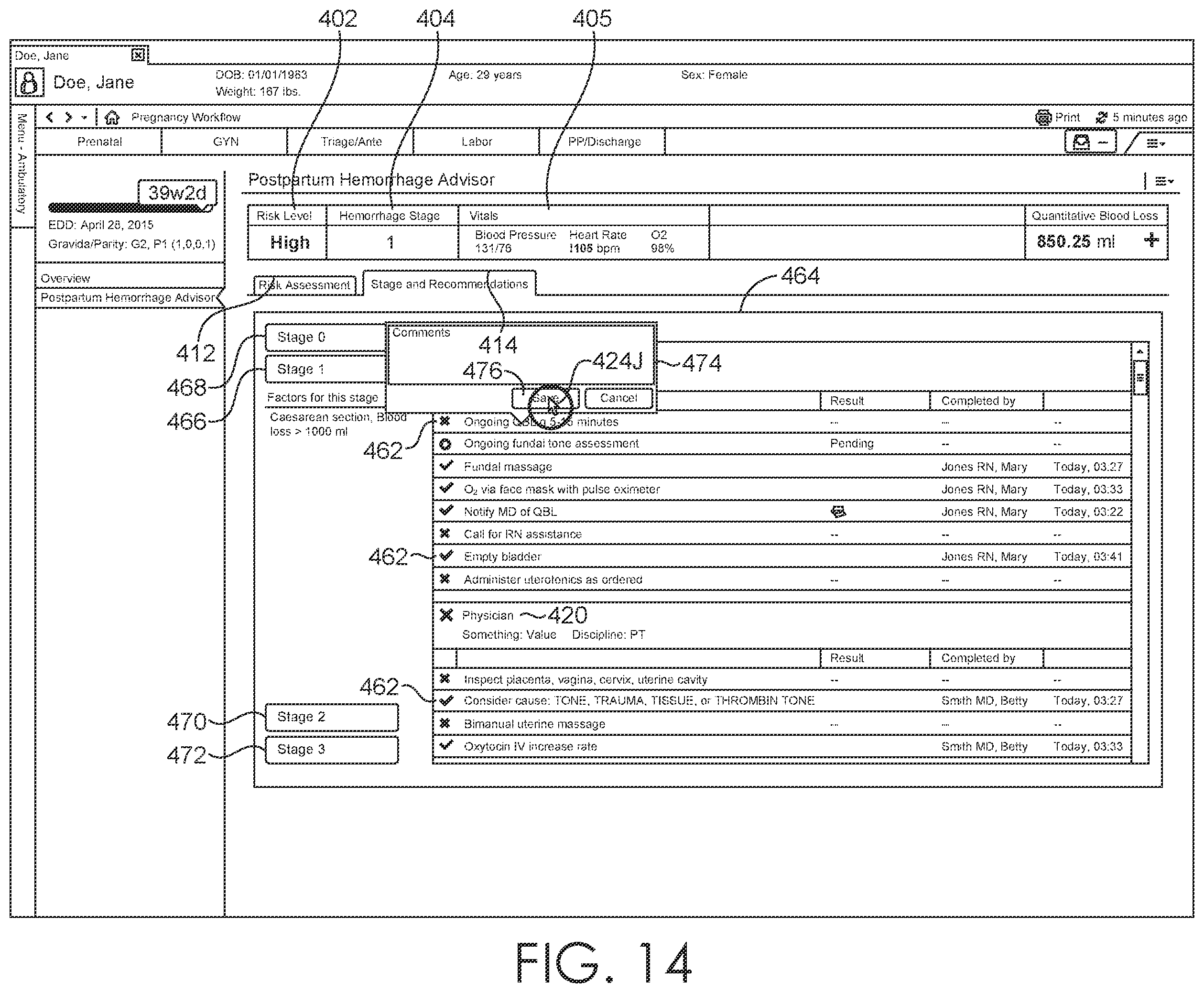 Patent US12167905 Figure 14 – Methods and system for hemorrhage-specific determinations